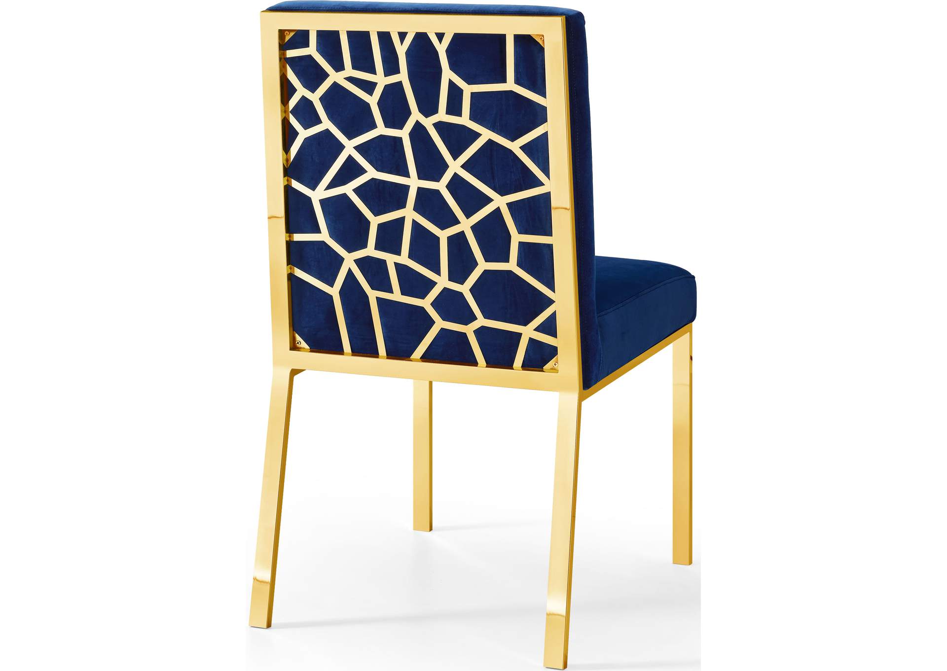 Opal Navy Velvet Dining Chair Set of 2,Meridian Furniture