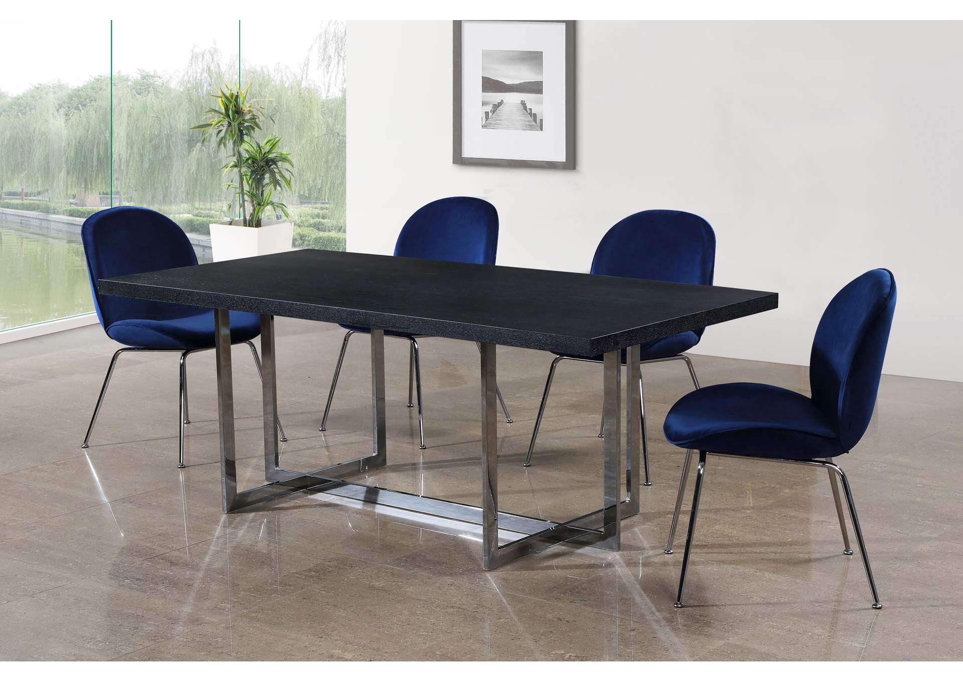 Elle Chrome Dining Table,Meridian Furniture