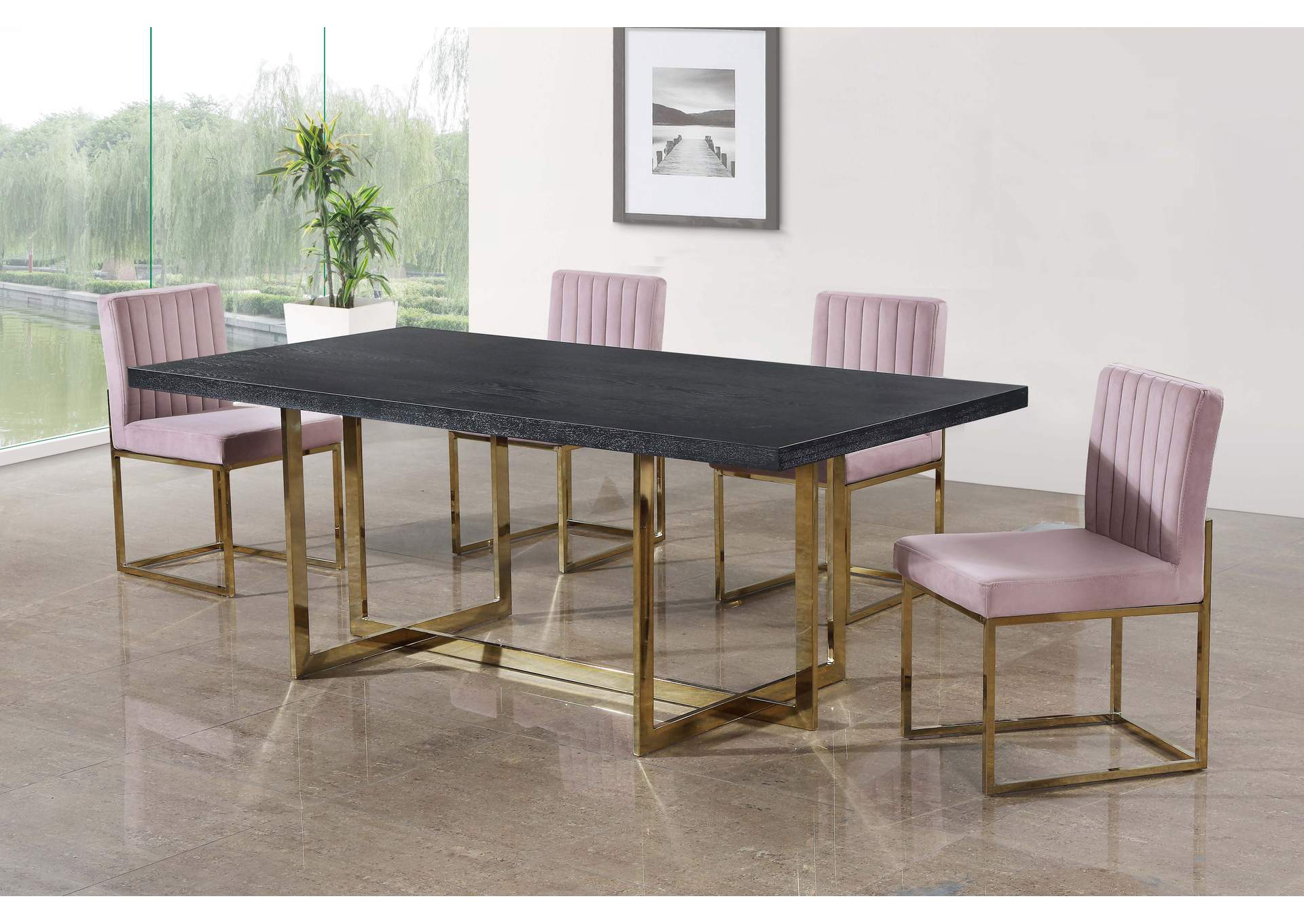 Elle Gold Dining Table,Meridian Furniture