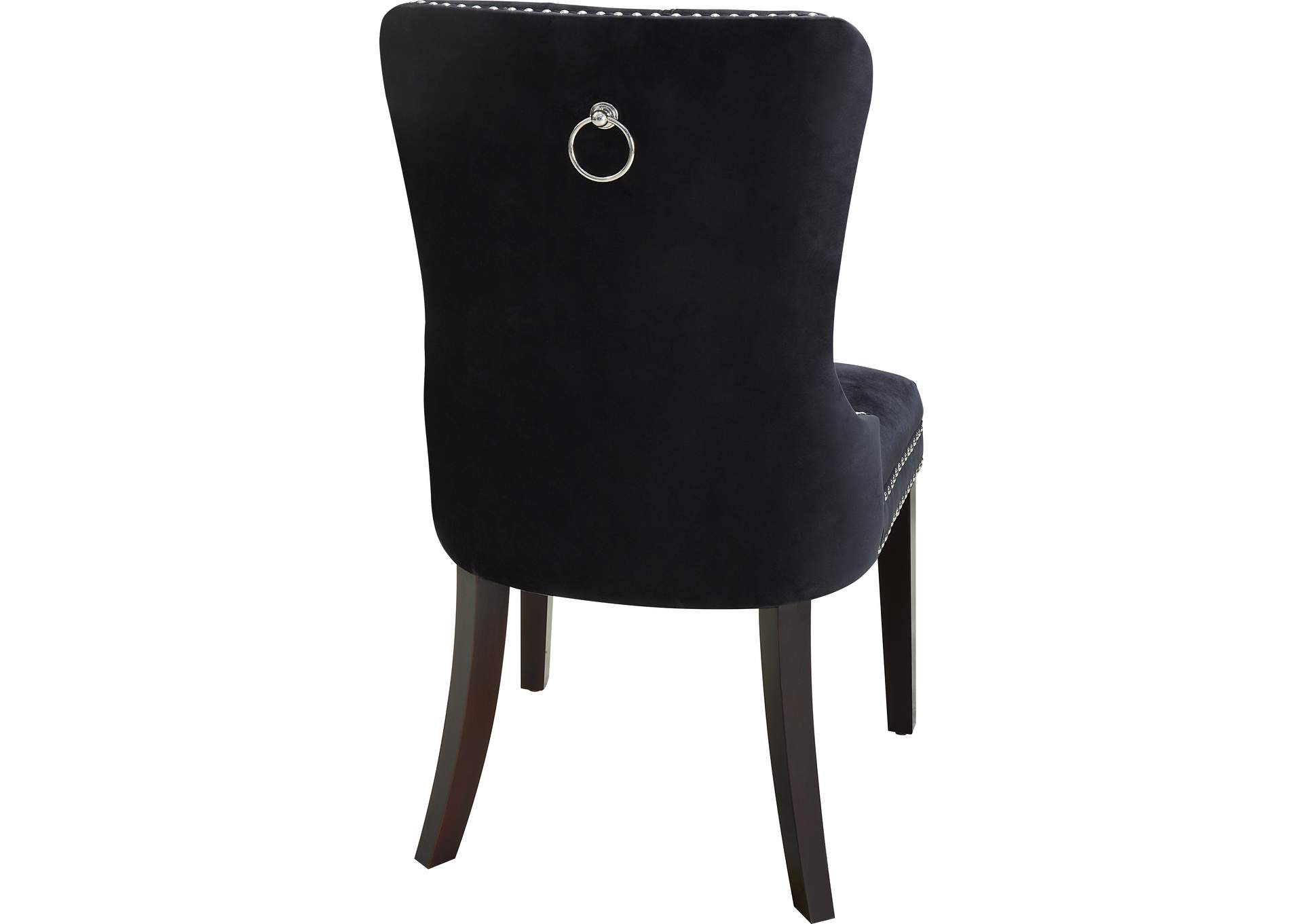 Nikki Black Velvet Dining Chair Set of 2,Meridian Furniture