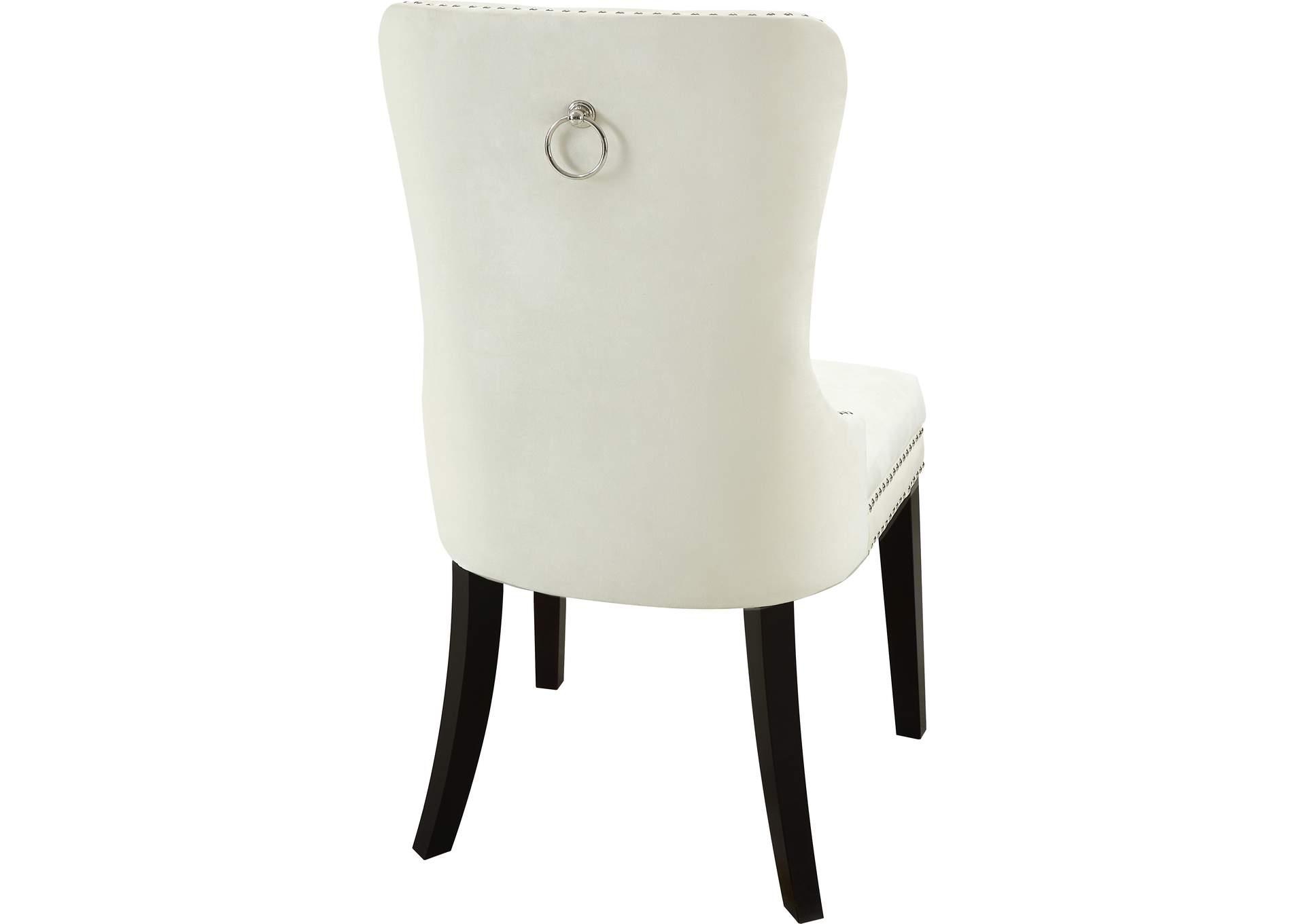 Nikki Cream Velvet Dining Chair Set of 2,Meridian Furniture