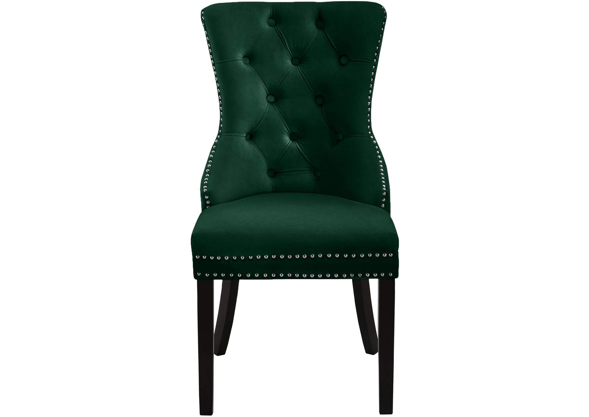 Nikki Green Velvet Dining Chair Set of 2,Meridian Furniture