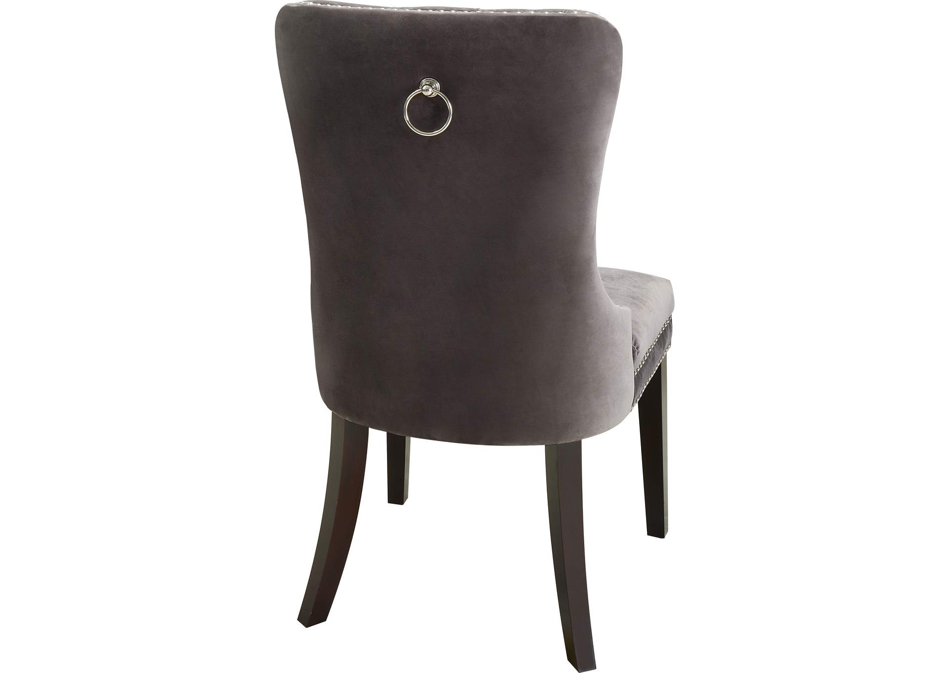 Nikki Grey Velvet Dining Chair Set of 2,Meridian Furniture