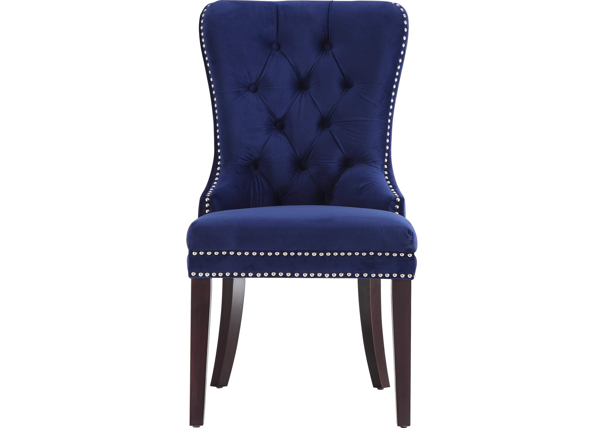 Nikki Navy Velvet Dining Chair Set of 2,Meridian Furniture