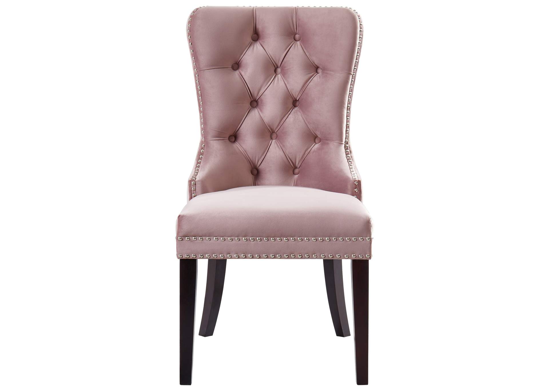 Nikki Pink Velvet Dining Chair Set of 2,Meridian Furniture