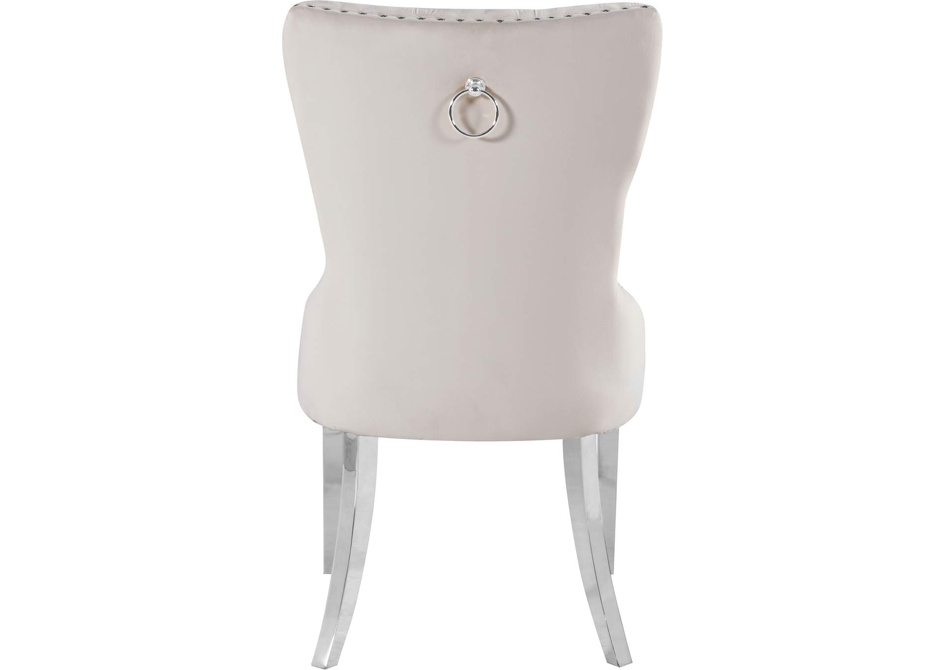 Carmen Cream Velvet Dining Chair Set of 2,Meridian Furniture