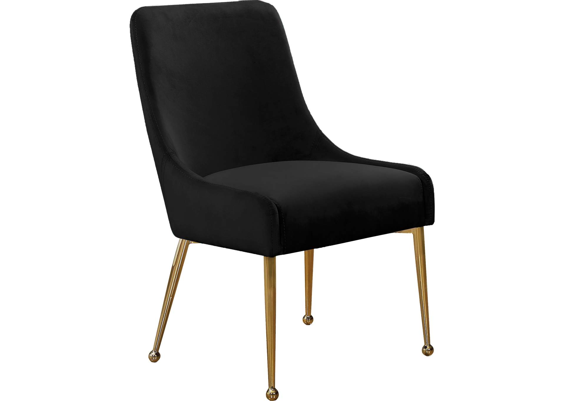 Owen Black Velvet Dining Chair Set of 2,Meridian Furniture