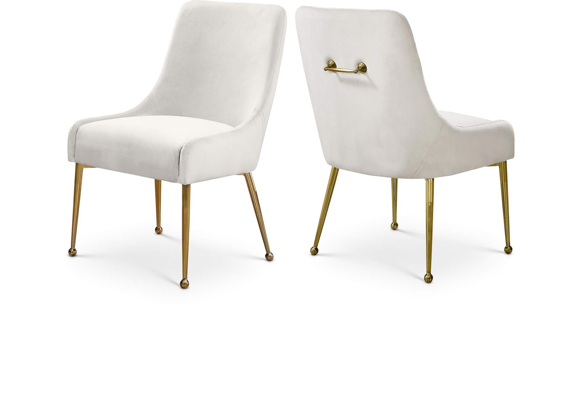 Owen Cream Velvet Dining Chair Set of 2,Meridian Furniture