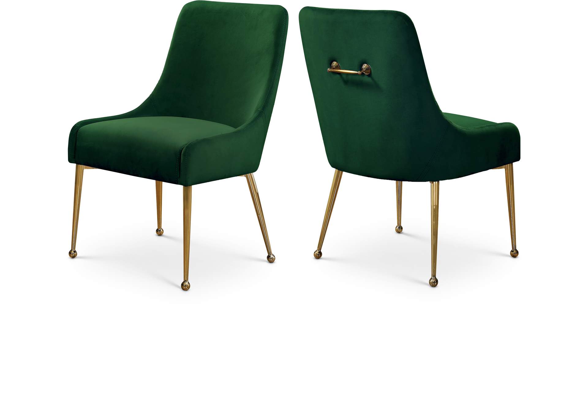 Owen Green Velvet Dining Chair Set of 2,Meridian Furniture