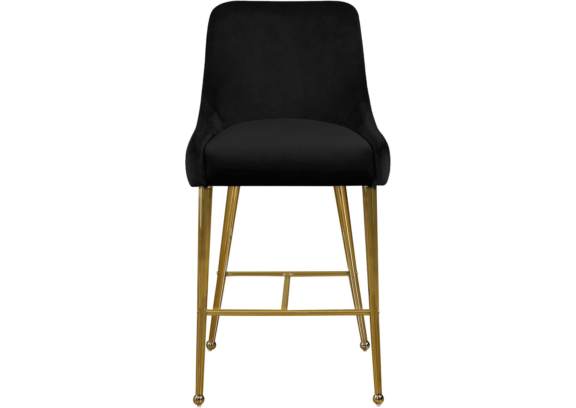 Owen Black Velvet Stool Set of 2,Meridian Furniture