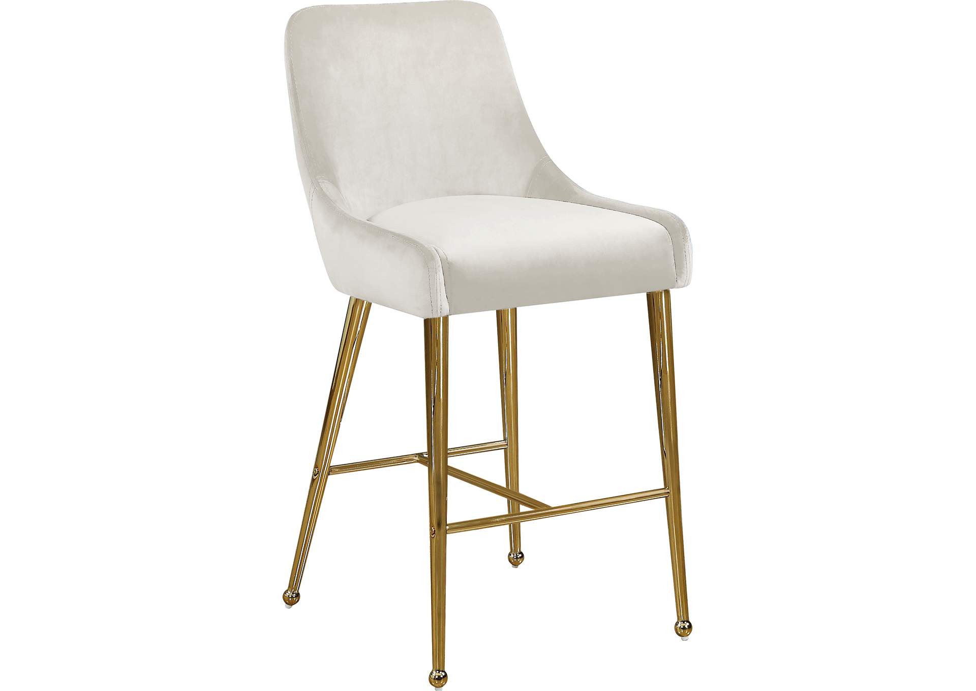 Owen Cream Velvet Stool Set of 2,Meridian Furniture