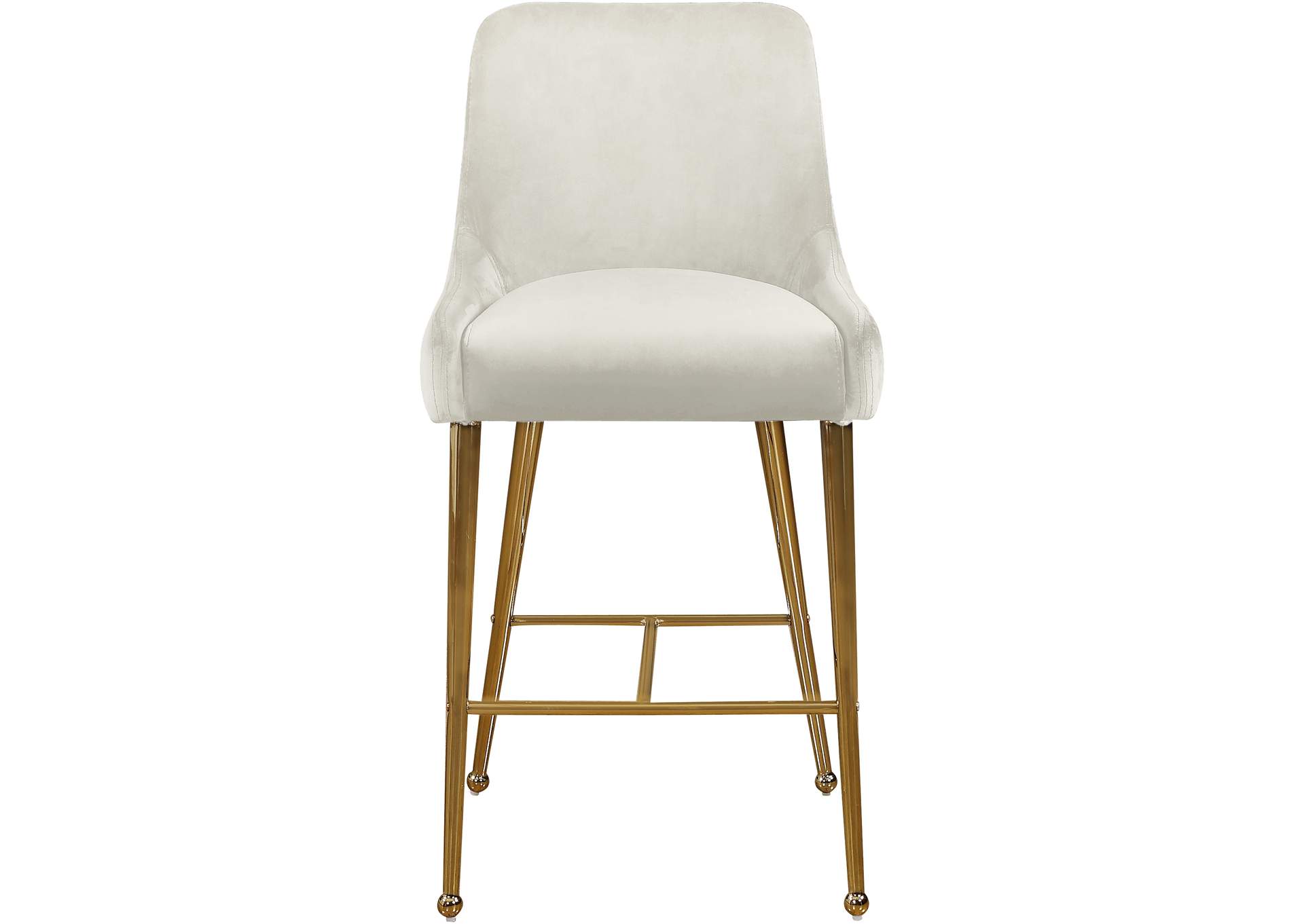 Owen Cream Velvet Stool Set of 2,Meridian Furniture