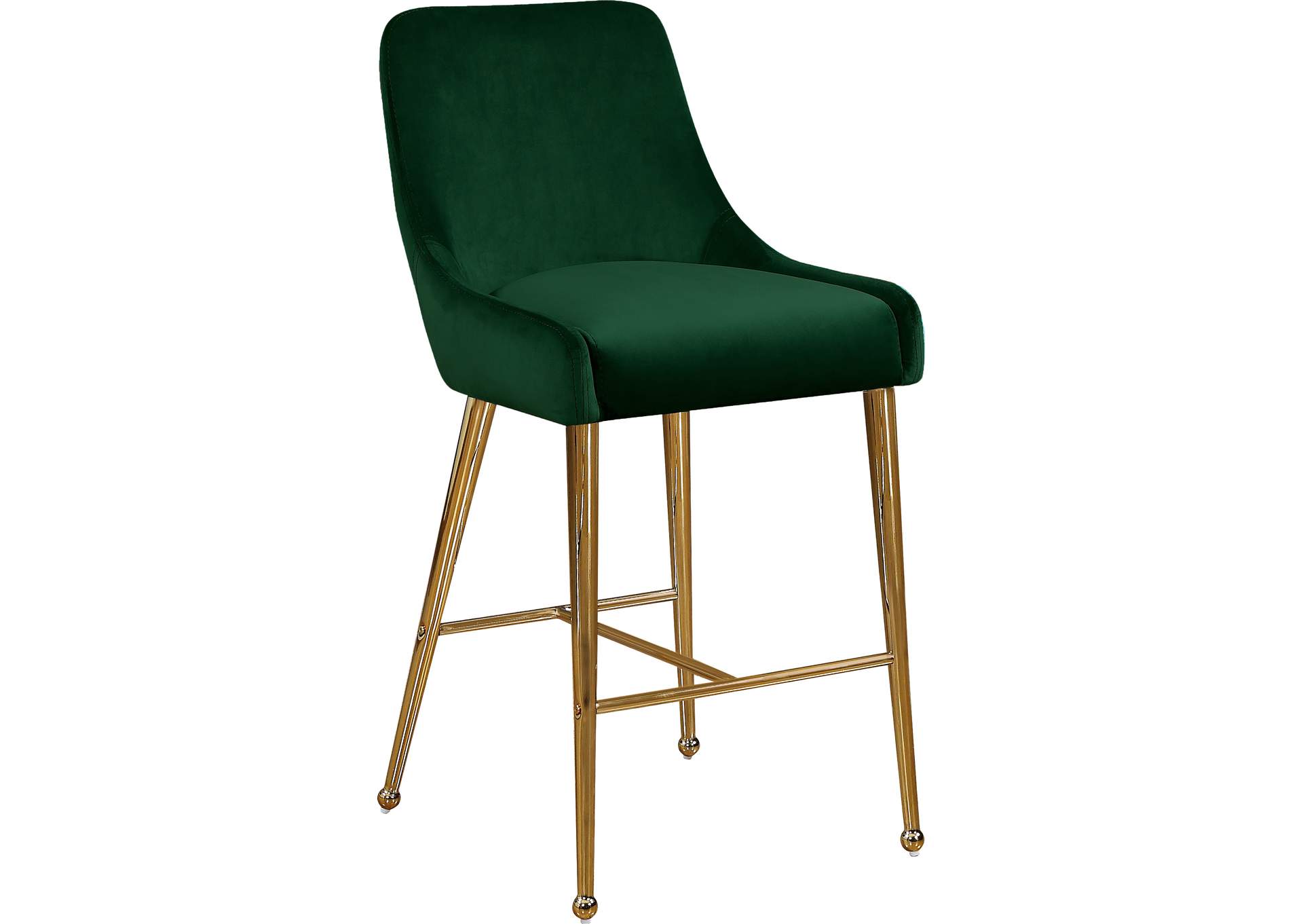 Owen Green Velvet Stool Set of 2,Meridian Furniture