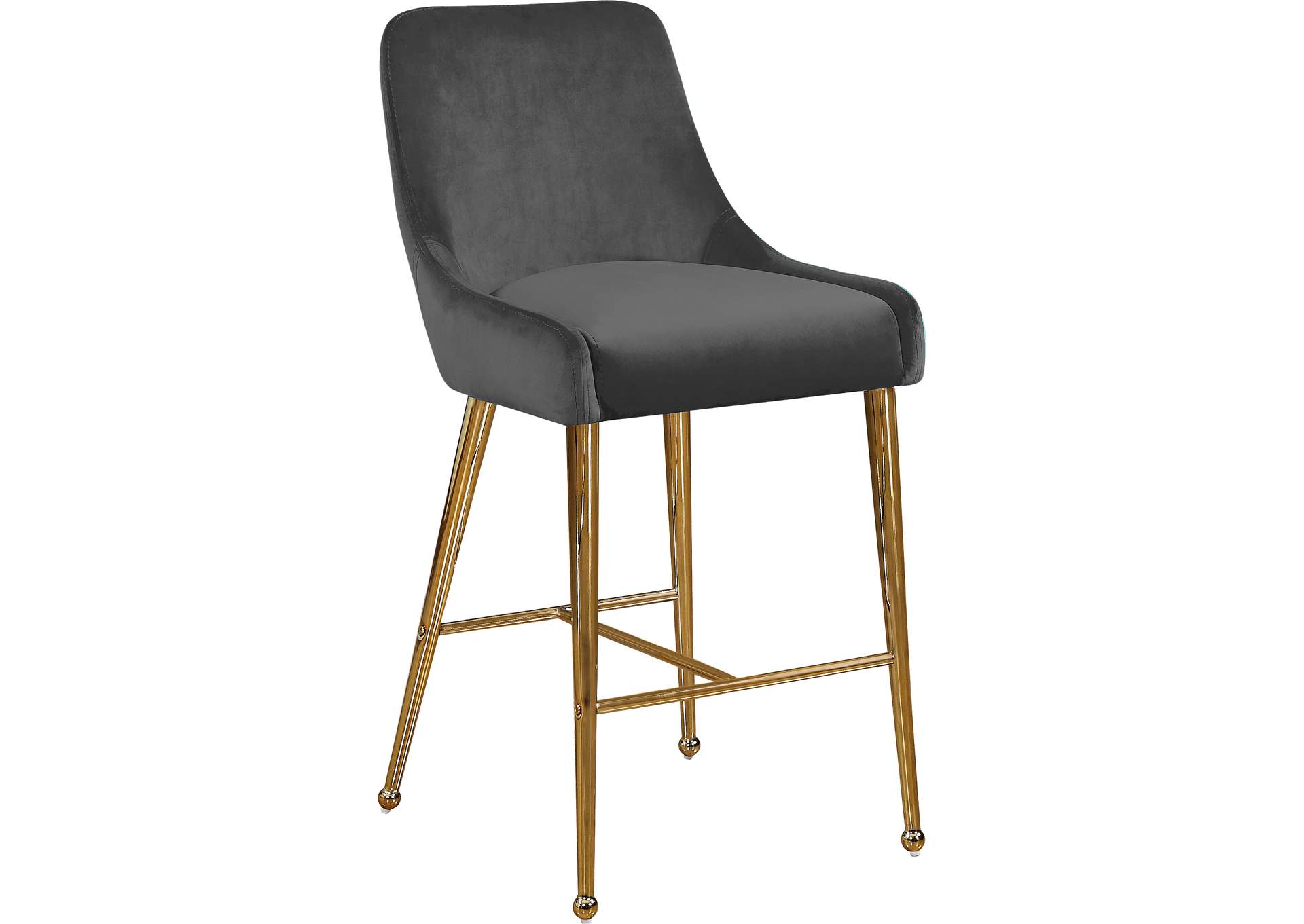 Owen Grey Velvet Stool Set of 2,Meridian Furniture