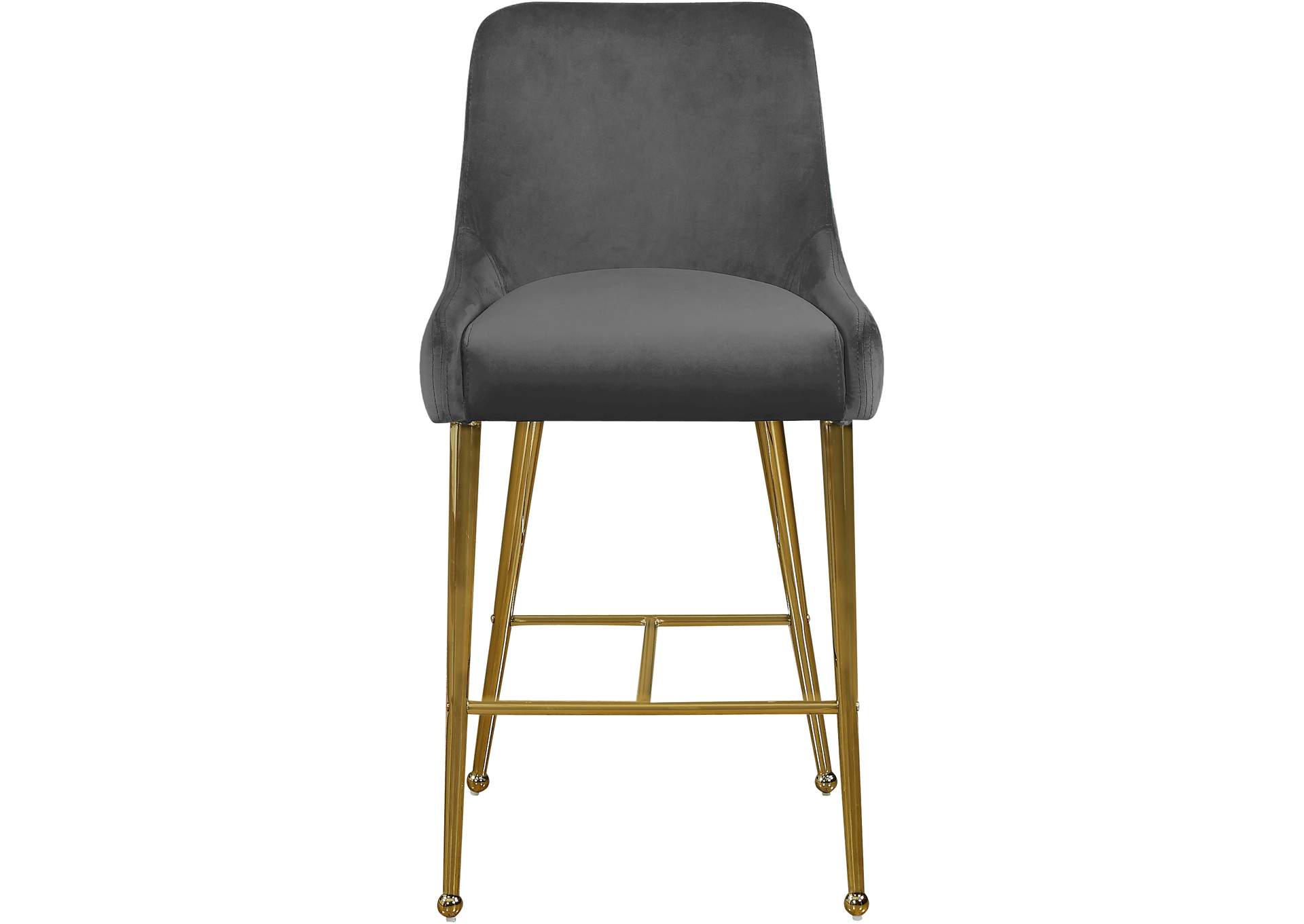 Owen Grey Velvet Stool Set of 2,Meridian Furniture