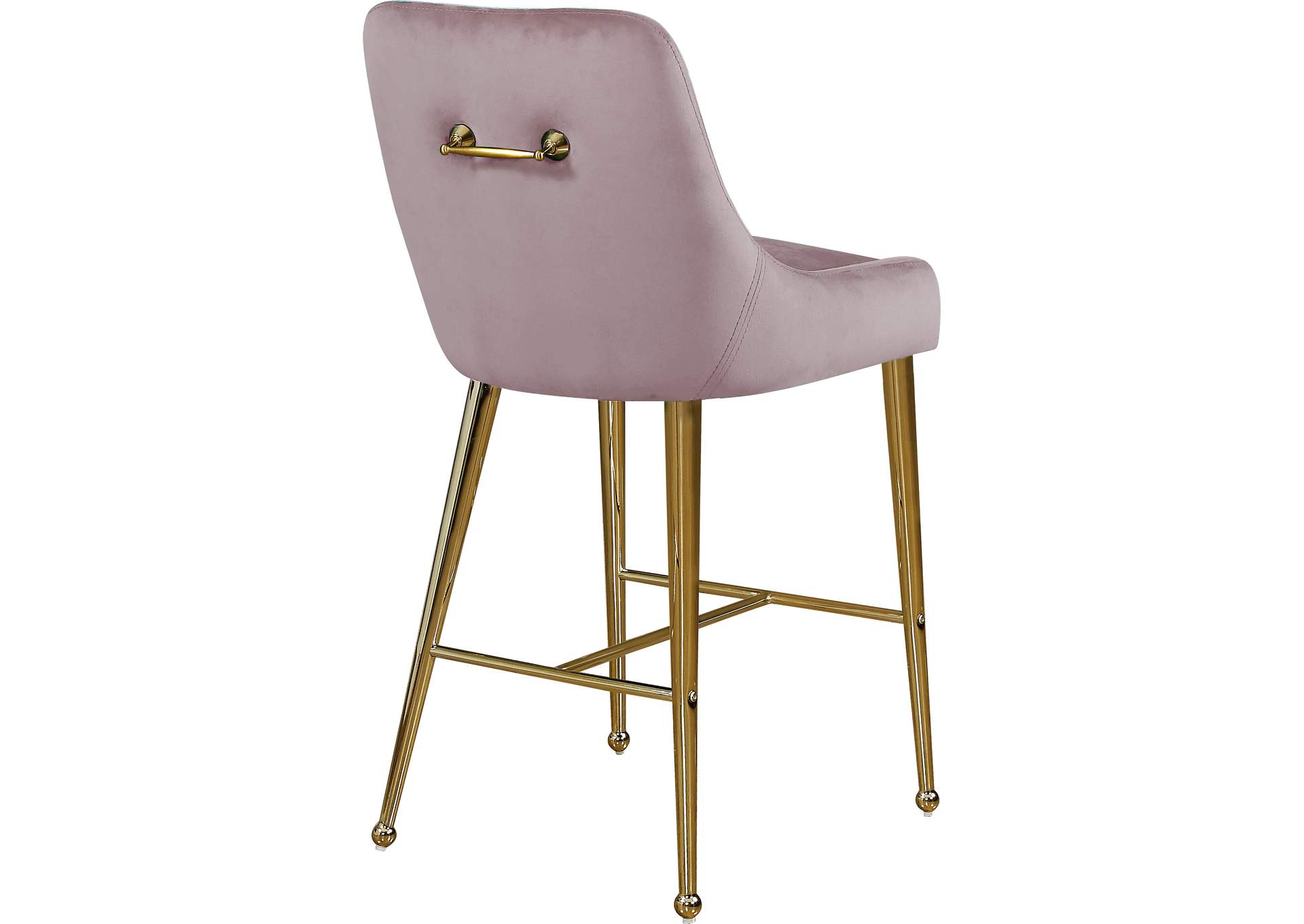 Owen Pink Velvet Stool Set of 2,Meridian Furniture