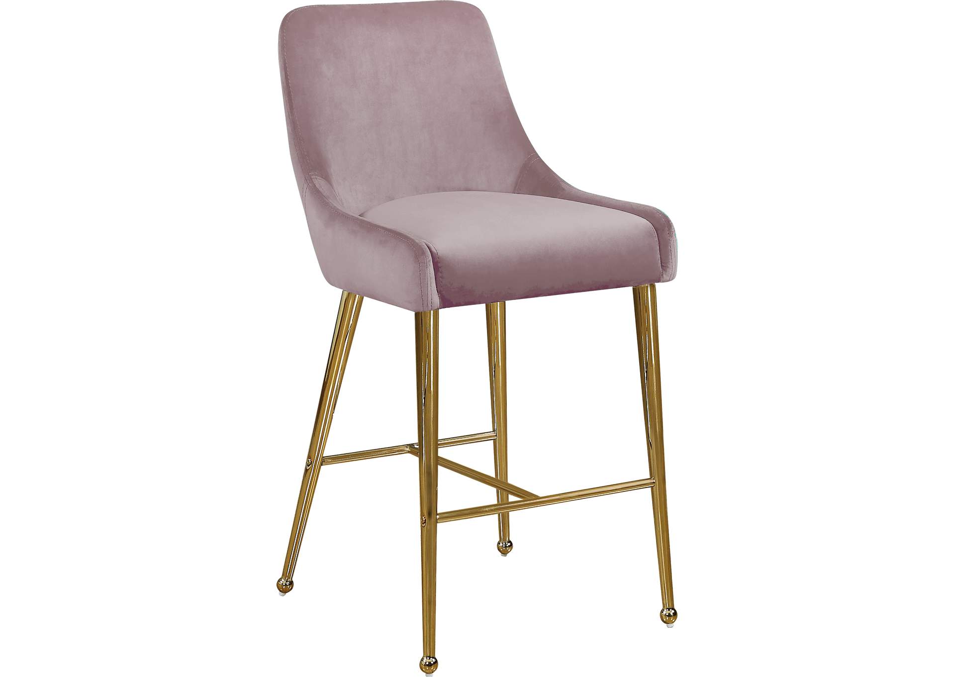 Owen Pink Velvet Stool Set of 2,Meridian Furniture