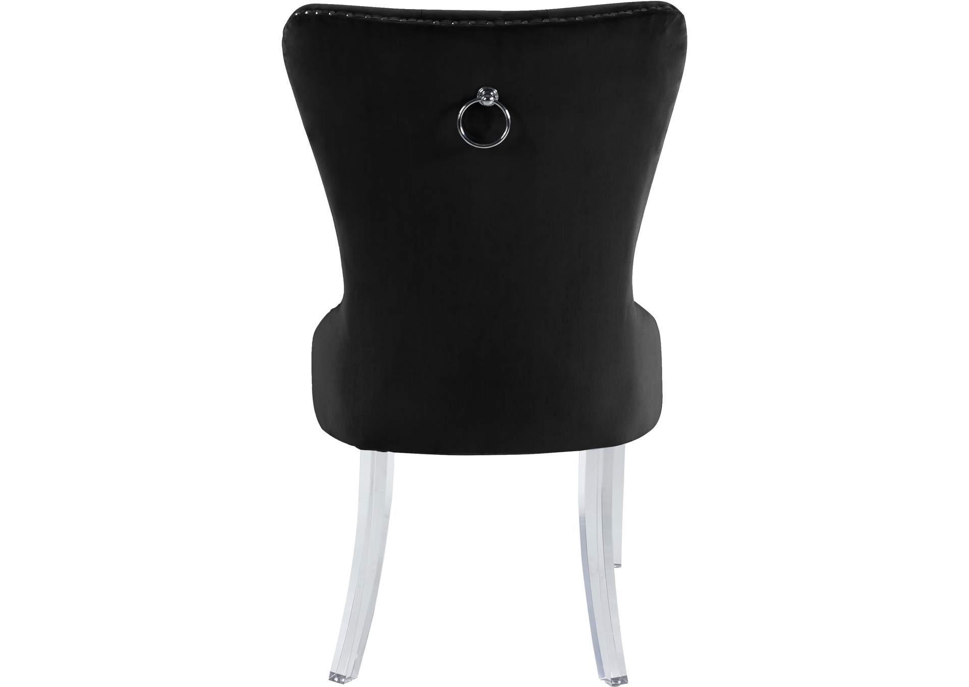 Miley Black Velvet Dining Chair Set of 2,Meridian Furniture