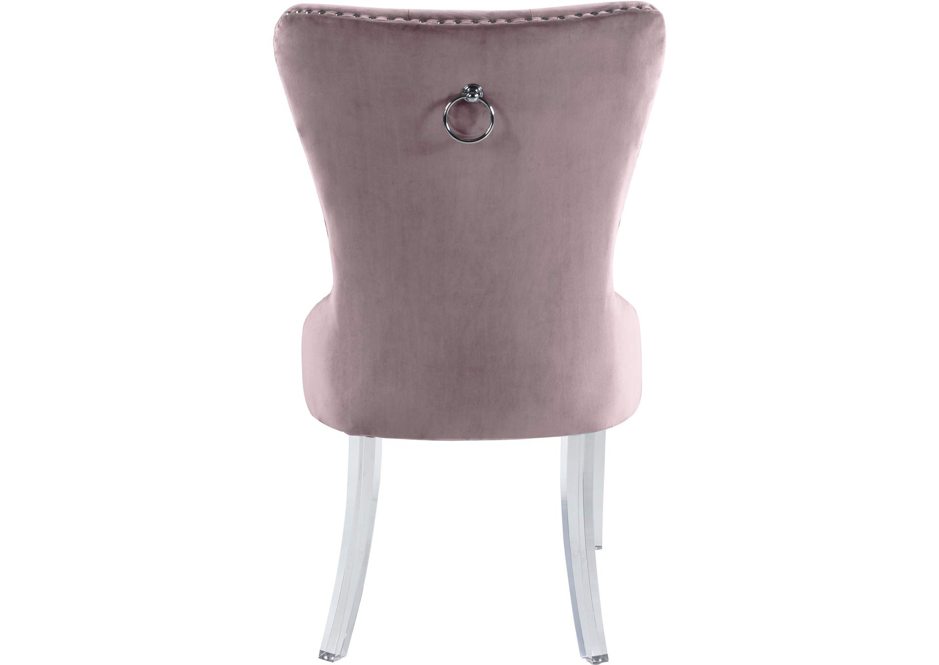 Miley Pink Velvet Dining Chair Set of 2,Meridian Furniture