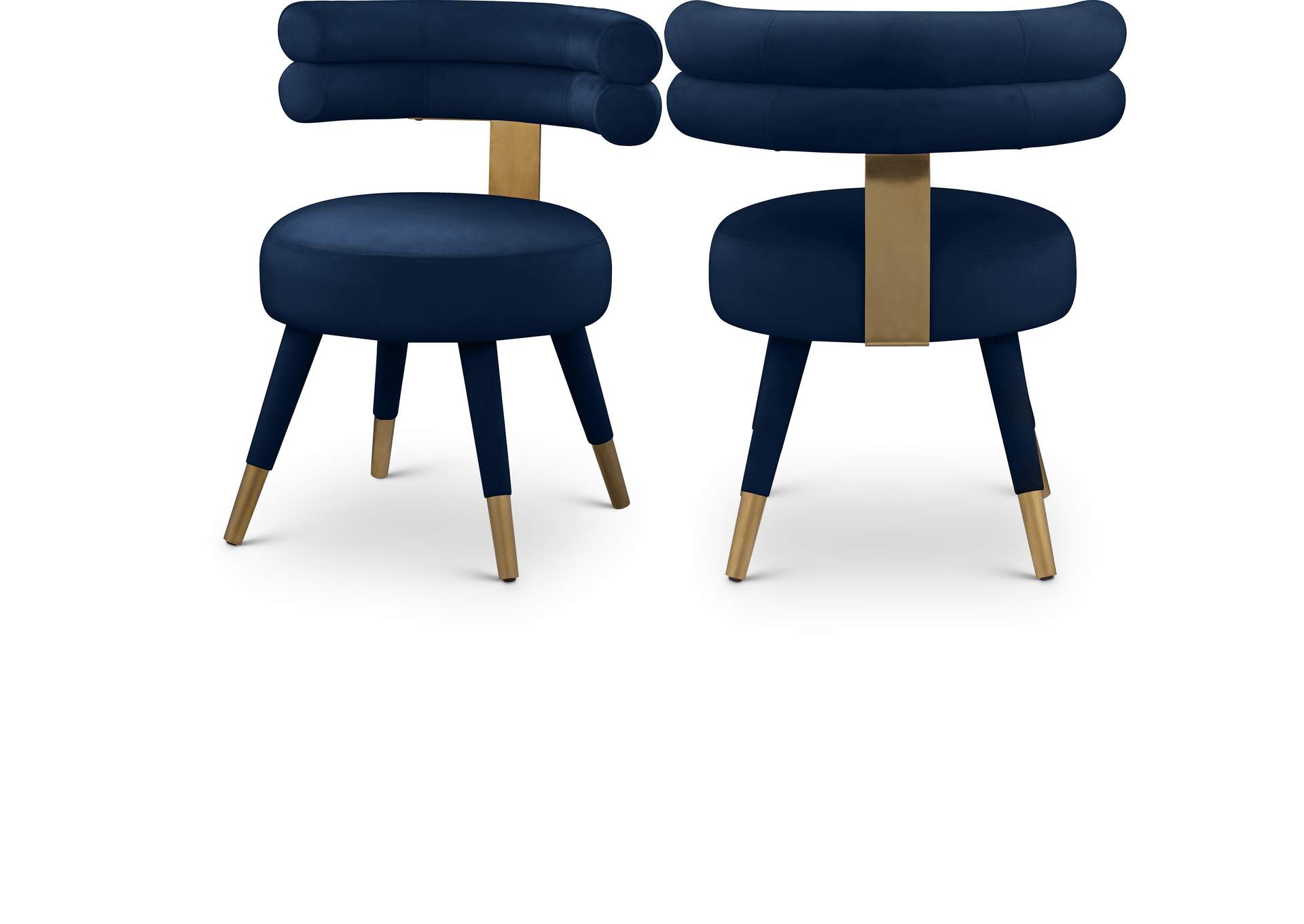 Fitzroy Navy Velvet Dining Chair Set of 2,Meridian Furniture