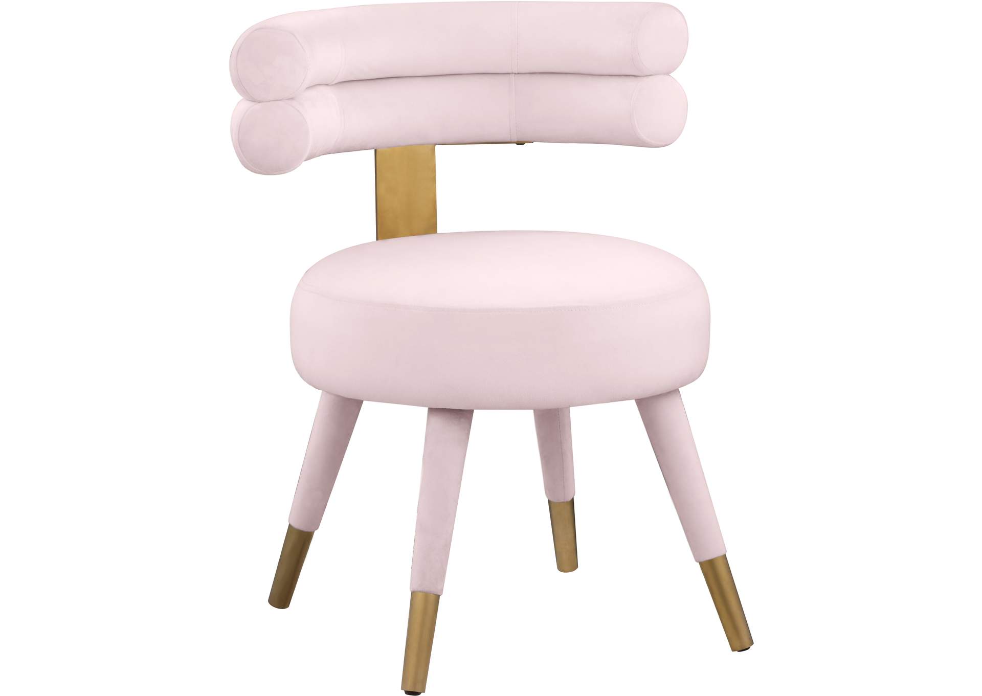 Fitzroy Pink Velvet Dining Chair Set of 2,Meridian Furniture