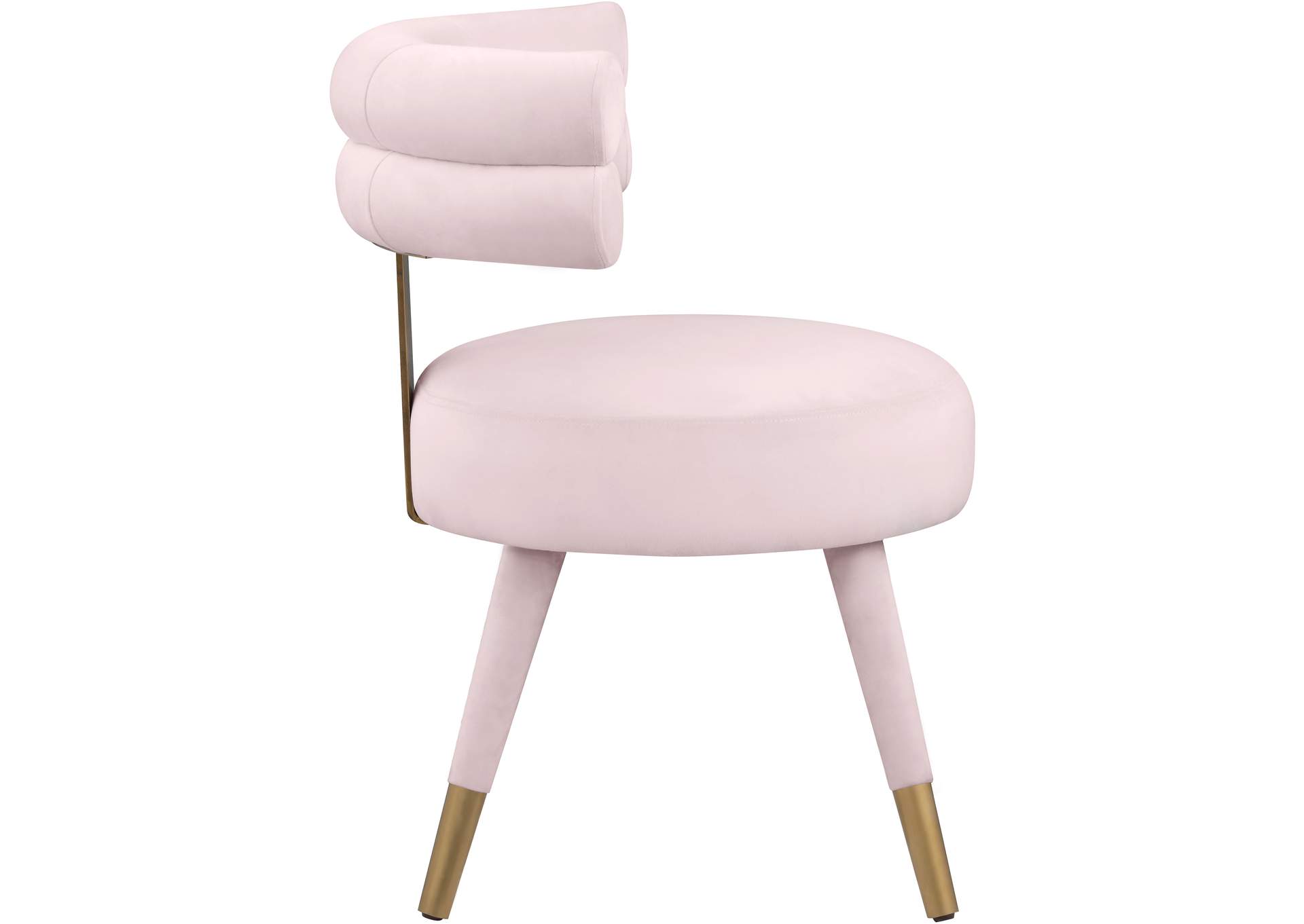 Fitzroy Pink Velvet Dining Chair Set of 2,Meridian Furniture