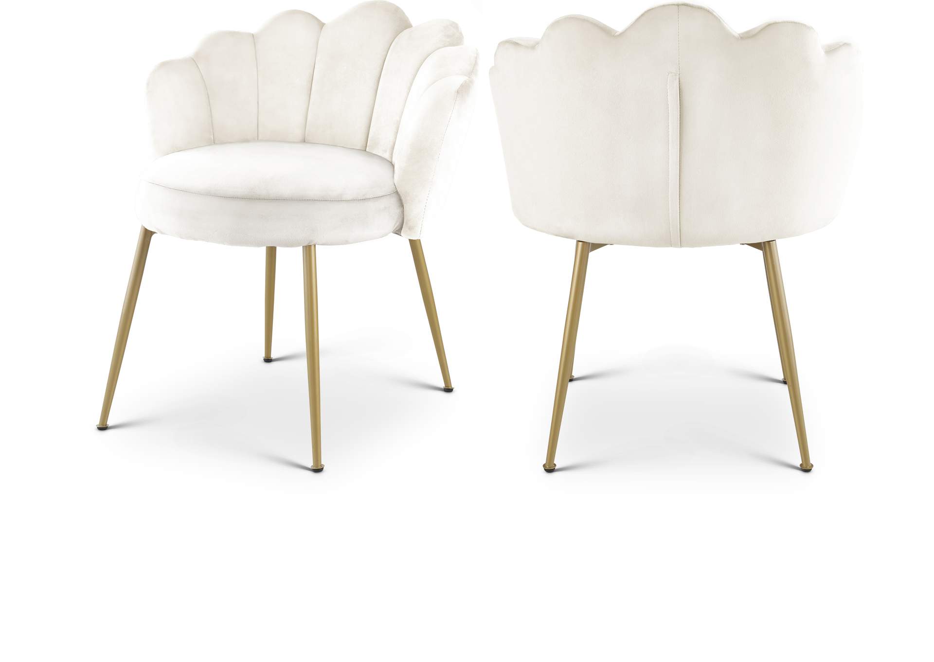 Claire Cream Velvet Dining Chair Set of 2,Meridian Furniture