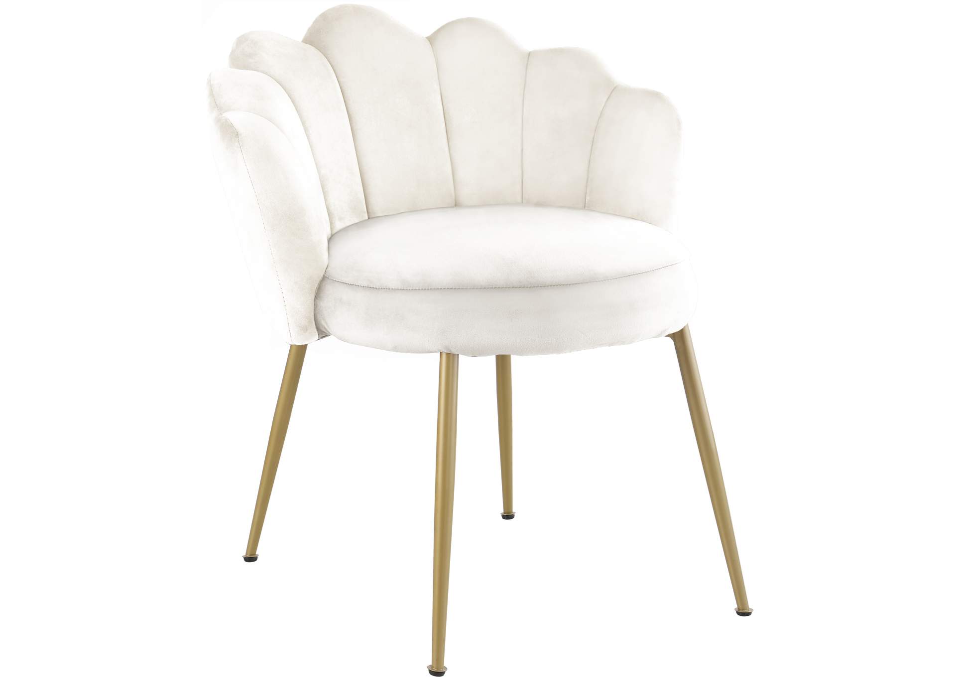 Claire Cream Velvet Dining Chair Set of 2,Meridian Furniture