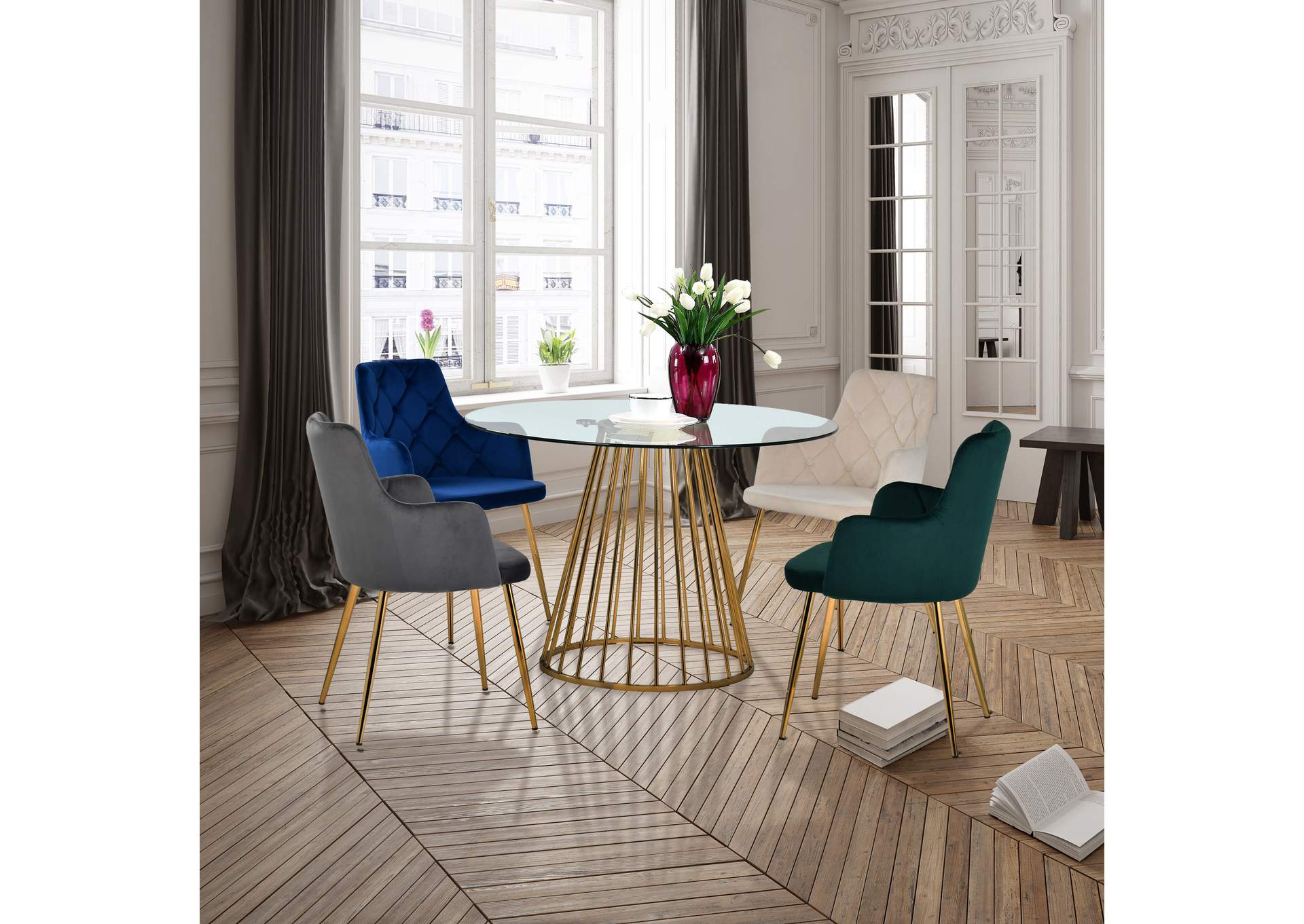 Gio Gold Dining Table,Meridian Furniture