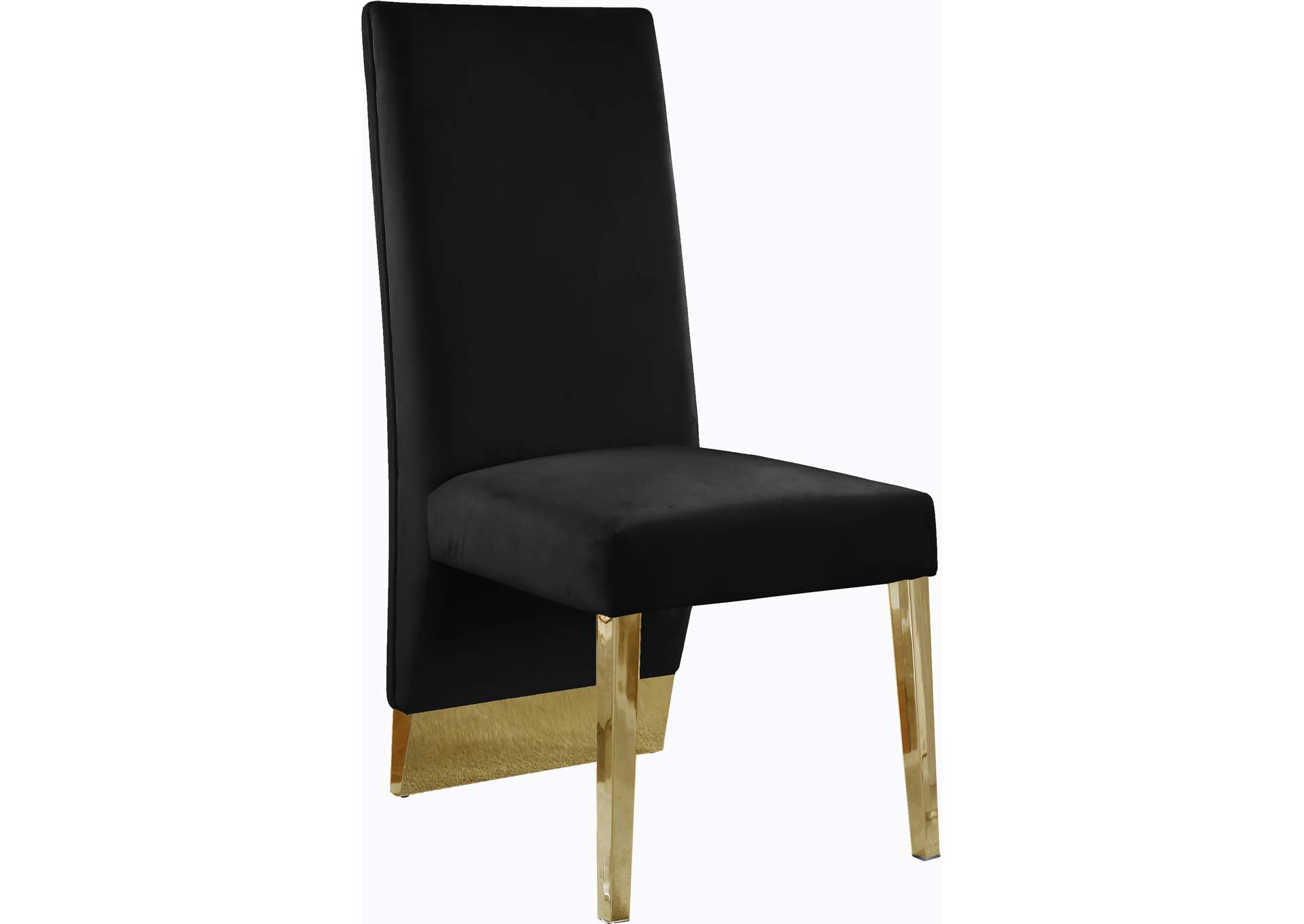 Porsha Black Velvet Dining Chair Set of 2,Meridian Furniture