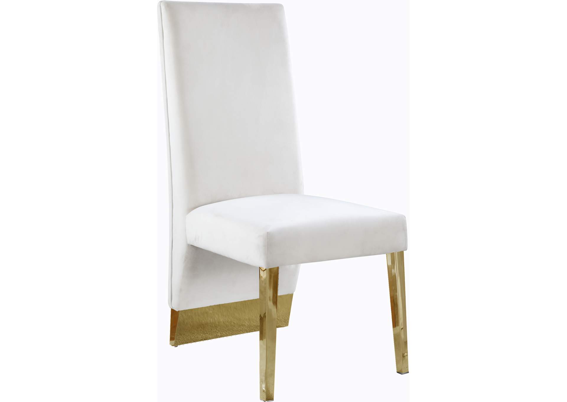 Porsha Cream Velvet Dining Chair Set of 2,Meridian Furniture