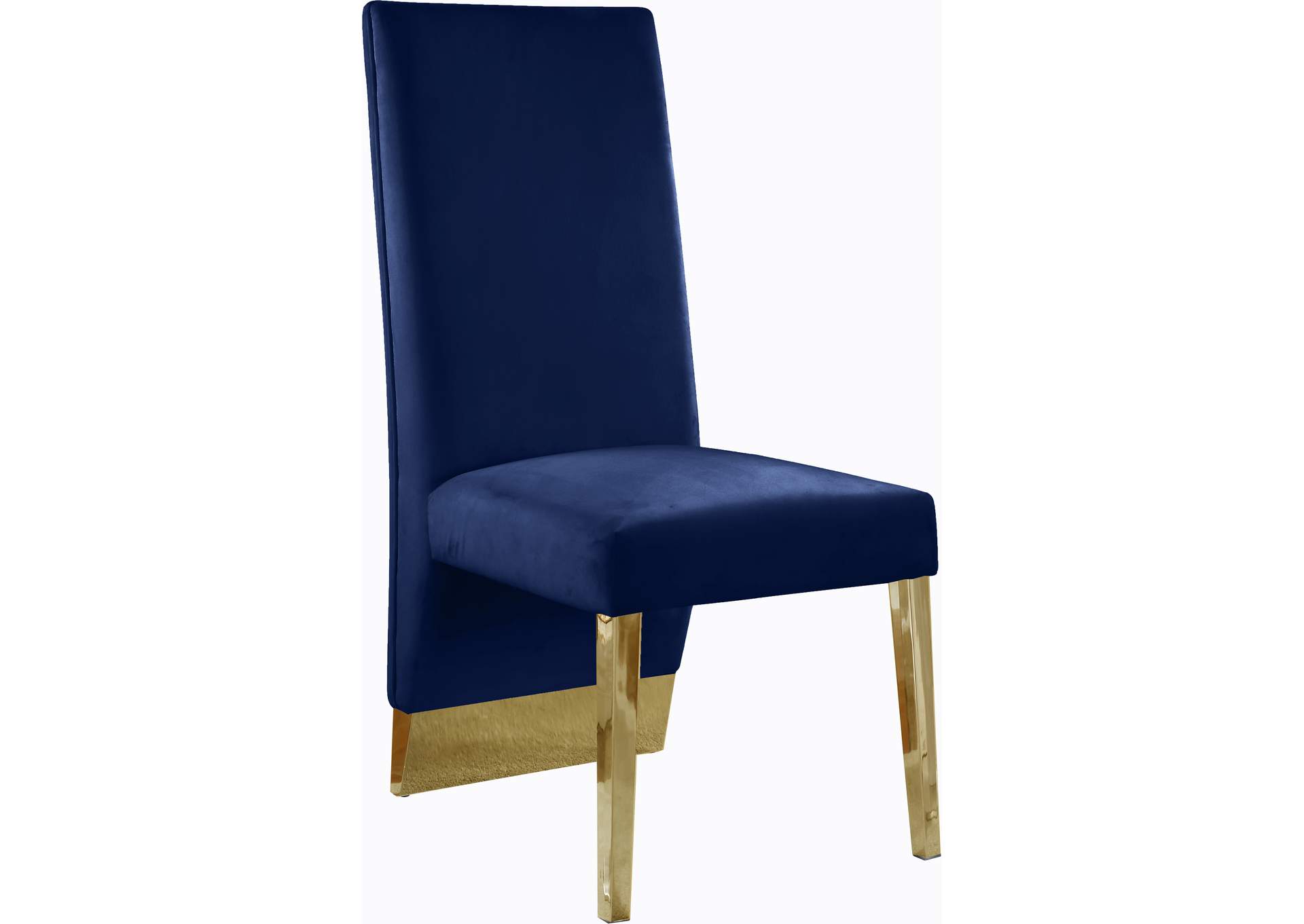 Porsha Navy Velvet Dining Chair Set of 2,Meridian Furniture