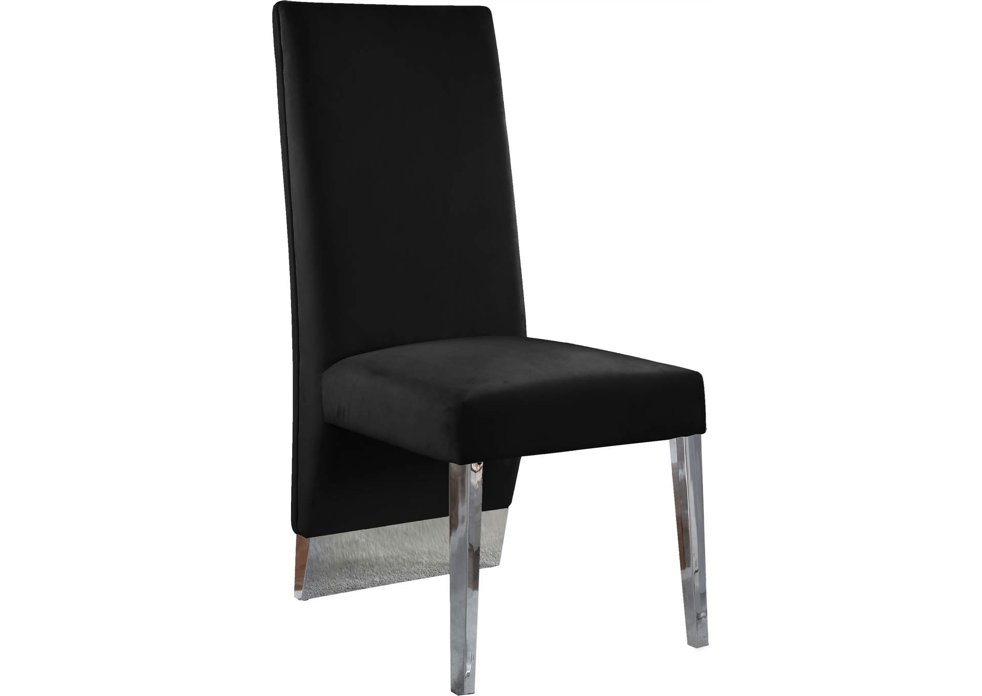 Porsha Black Velvet Dining Chair Set of 2,Meridian Furniture