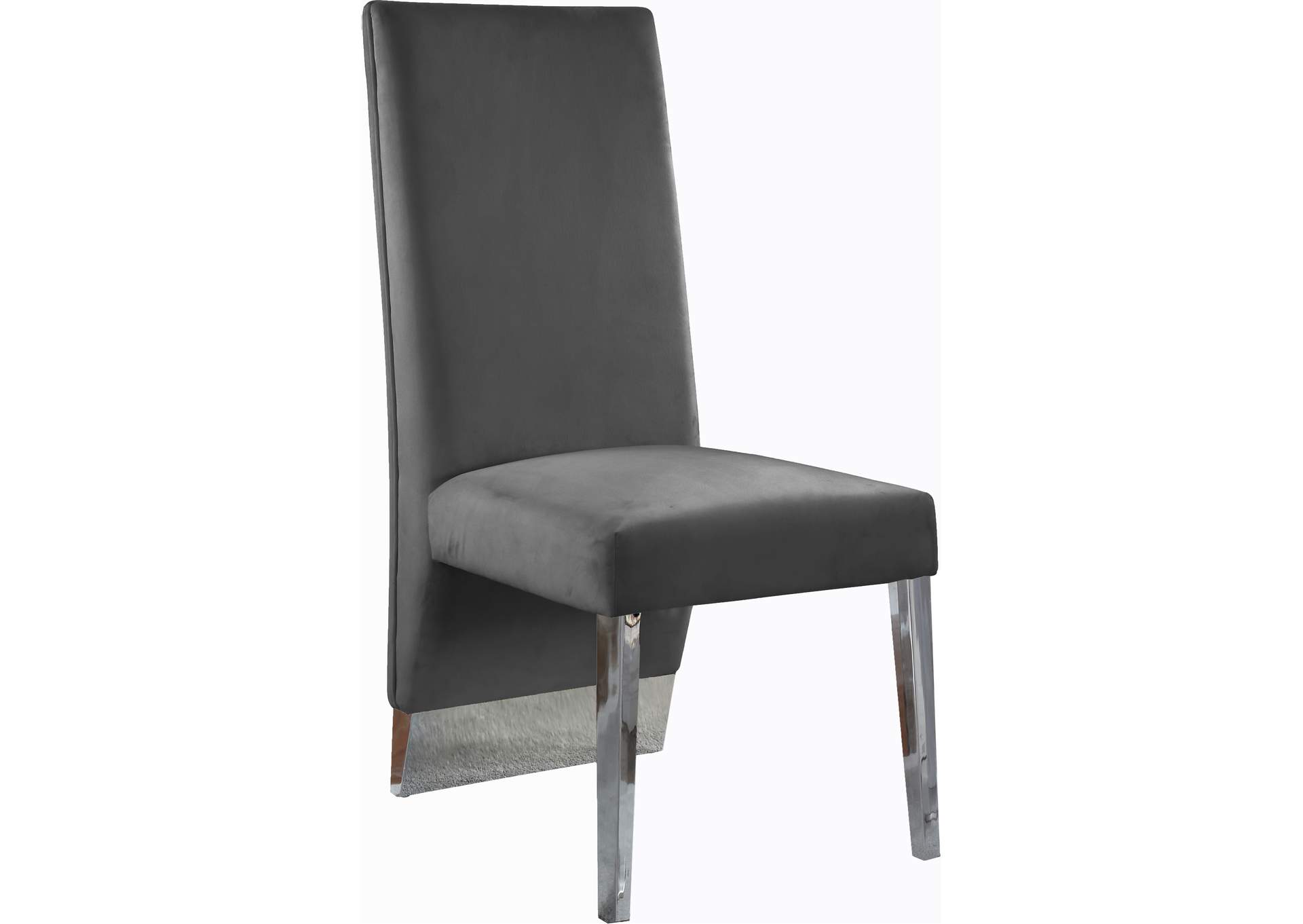 Porsha Grey Velvet Dining Chair Set of 2,Meridian Furniture