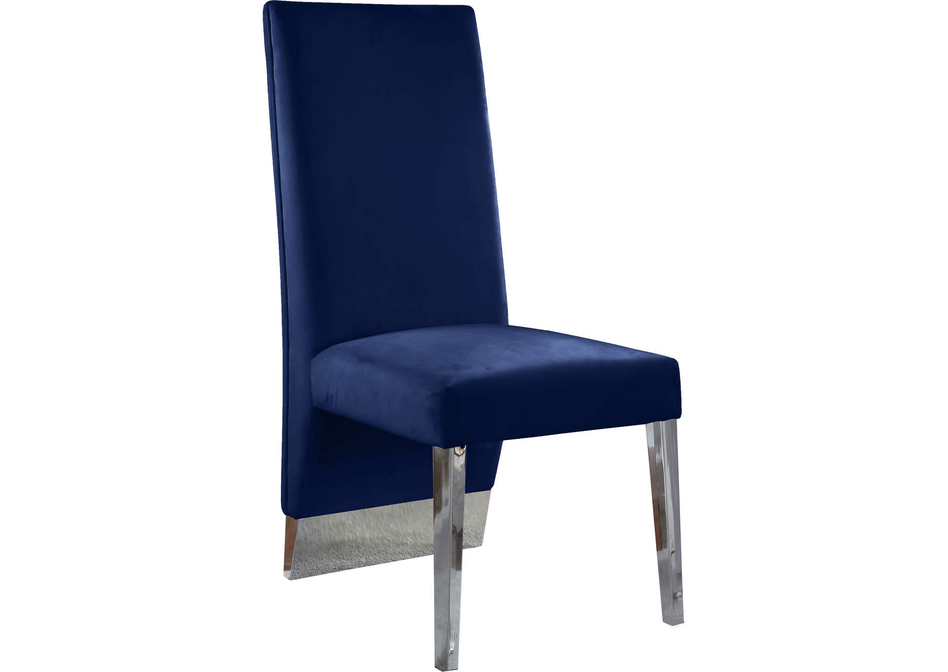 Porsha Navy Velvet Dining Chair Set of 2,Meridian Furniture