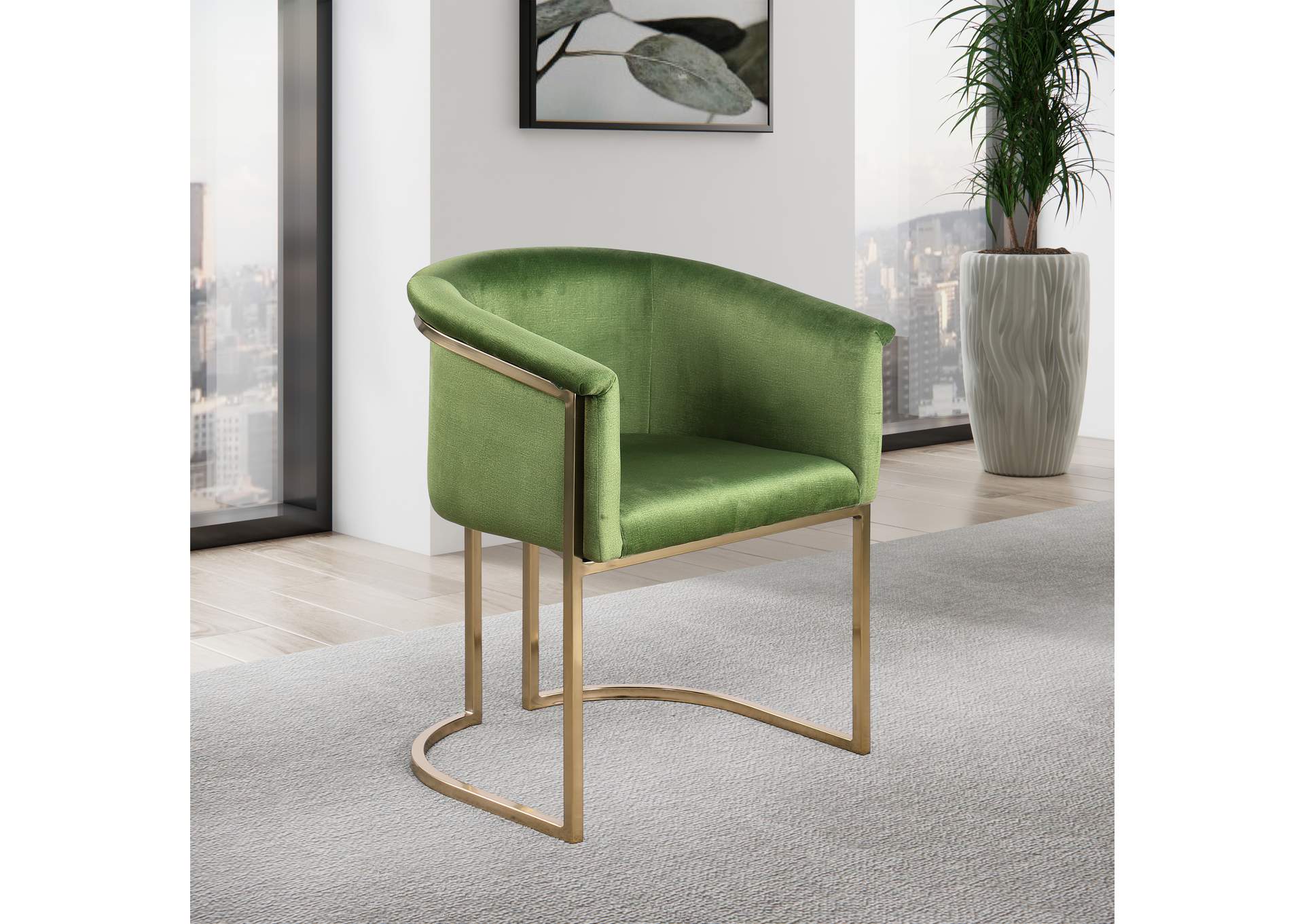 Tierra Olive Velvet Dining Chair,Meridian Furniture