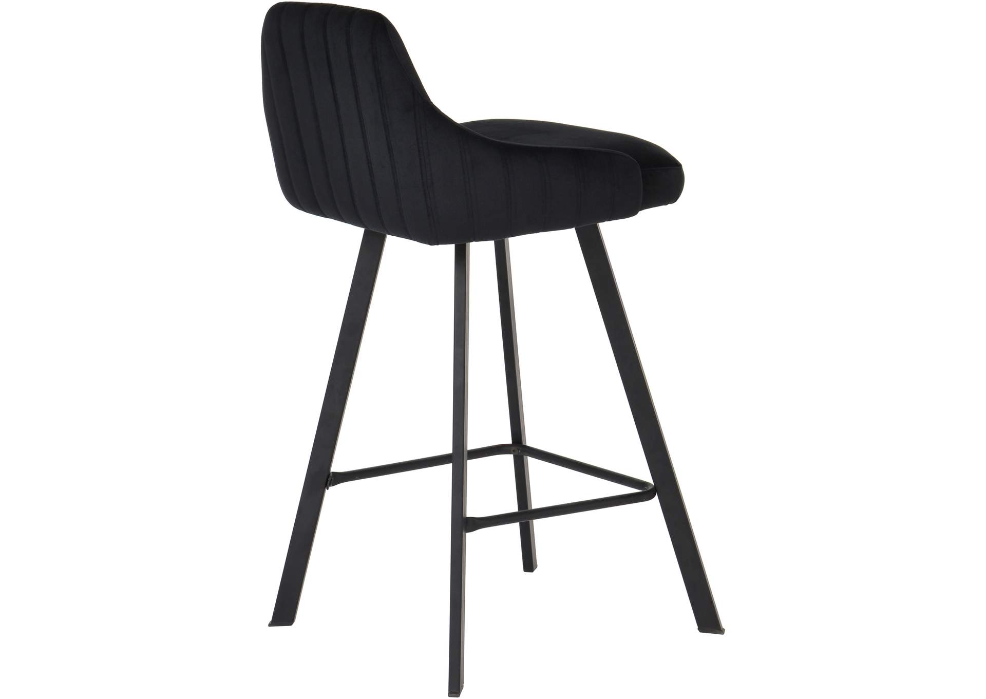 Viviene Black Velvet Stool Set of 2,Meridian Furniture