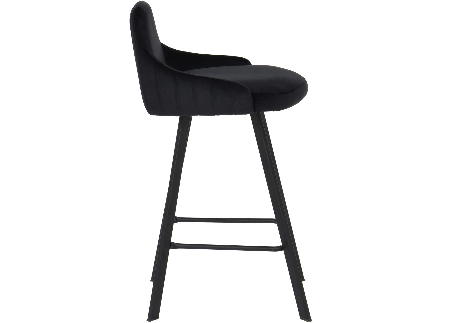 Viviene Black Velvet Stool Set of 2,Meridian Furniture