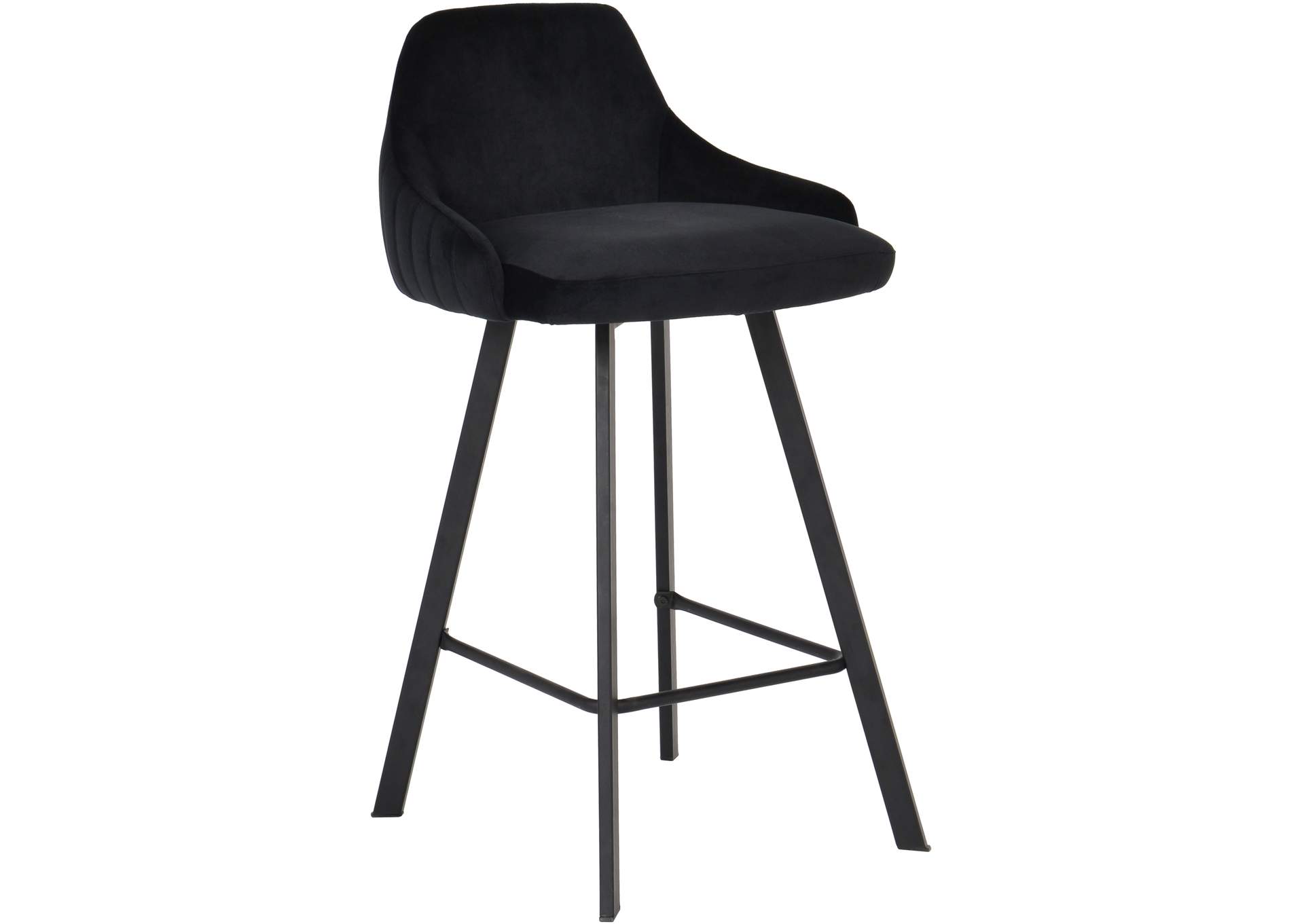 Viviene Black Velvet Stool Set of 2,Meridian Furniture