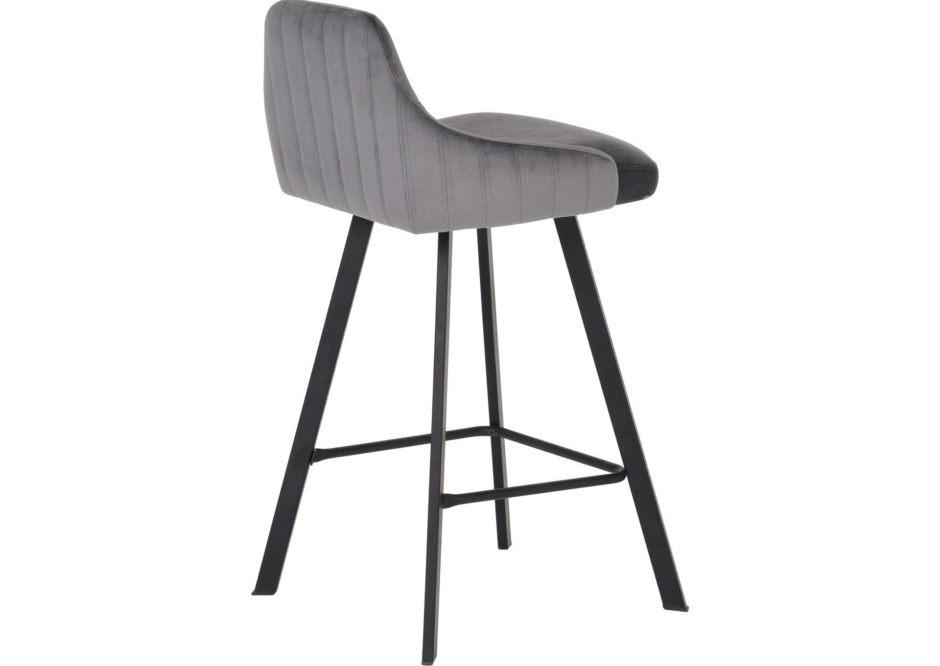 Viviene Grey Velvet Stool Set of 2,Meridian Furniture