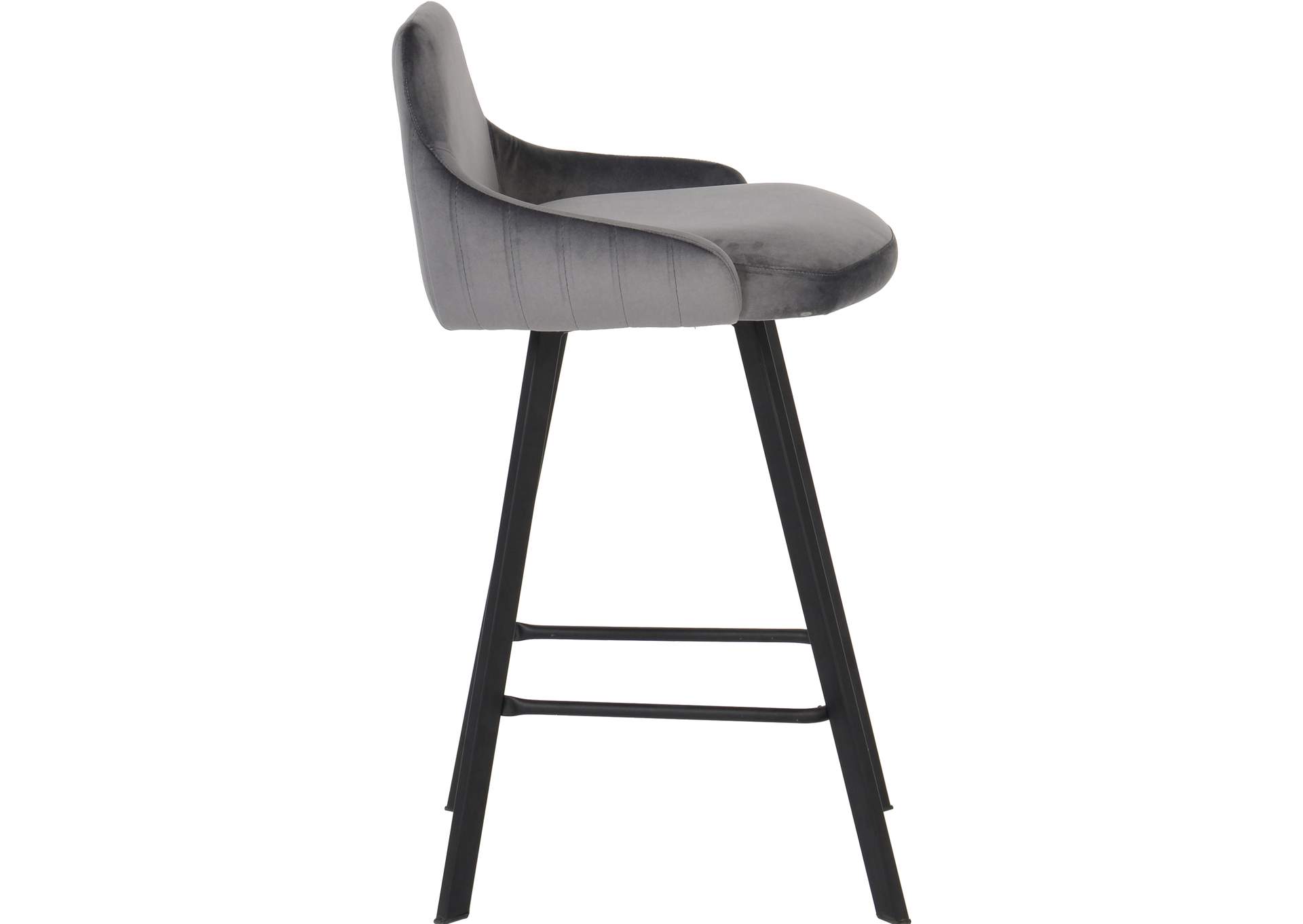 Viviene Grey Velvet Stool Set of 2,Meridian Furniture