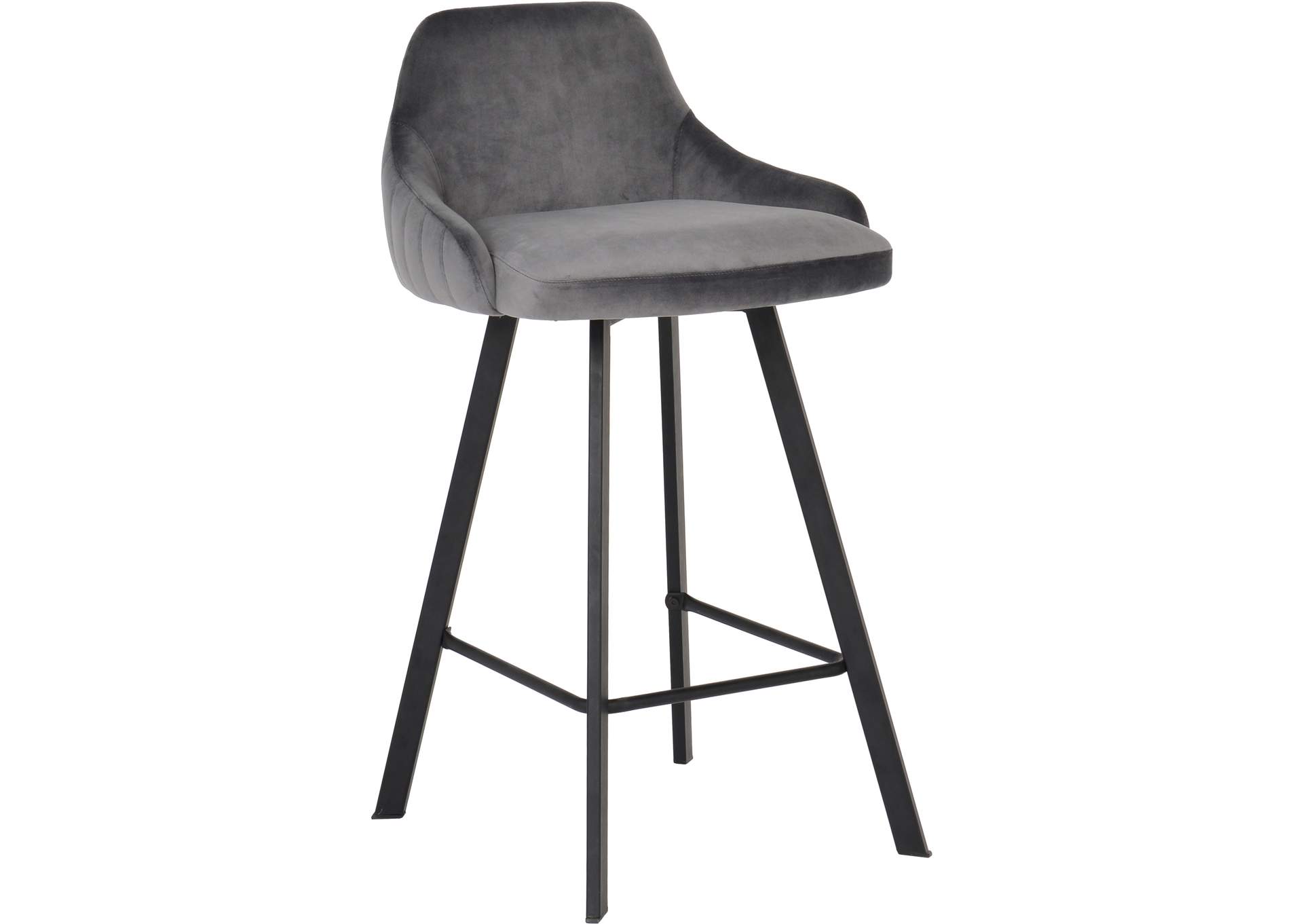 Viviene Grey Velvet Stool Set of 2,Meridian Furniture