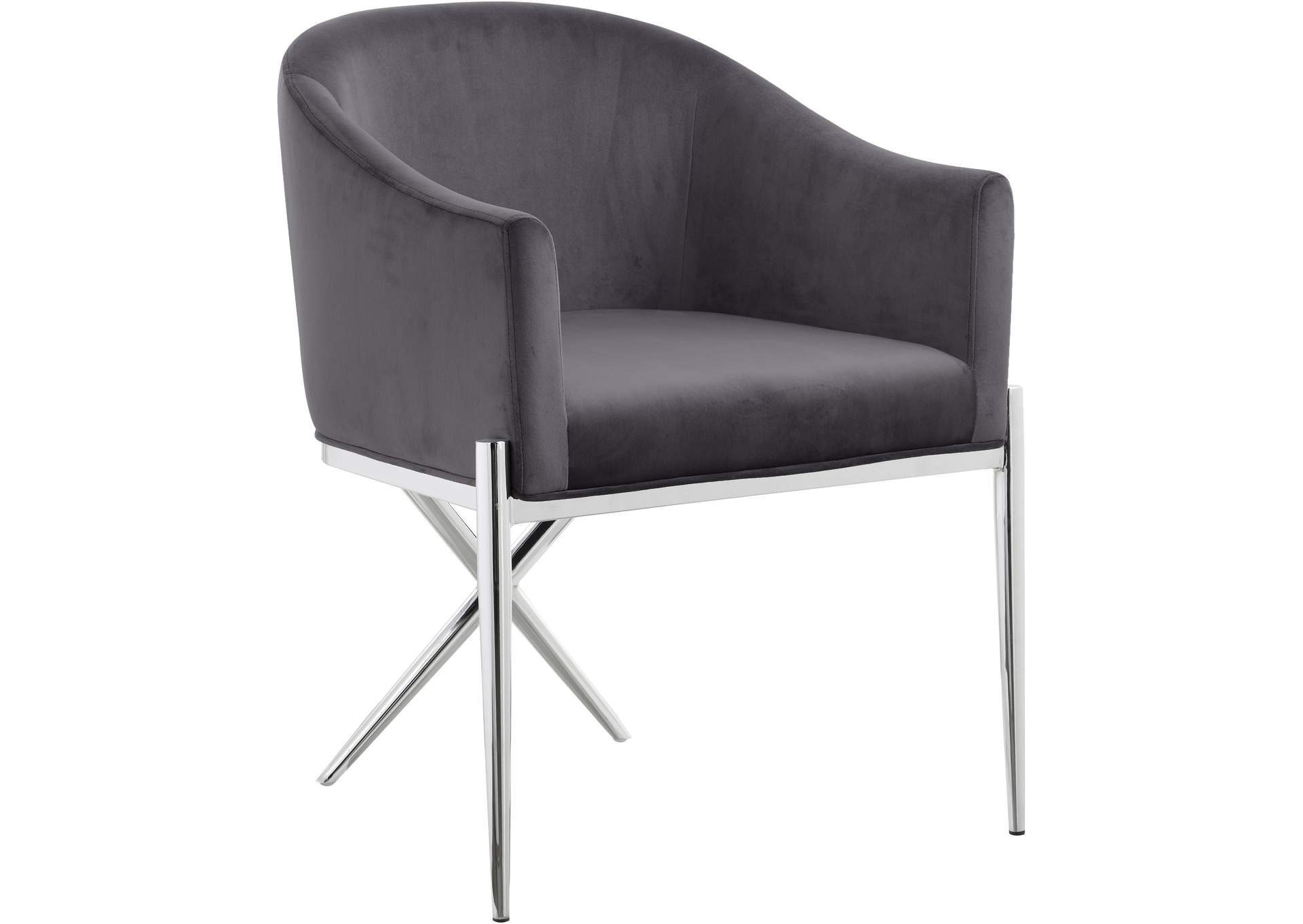 Xavier Grey Velvet Dining Chair,Meridian Furniture