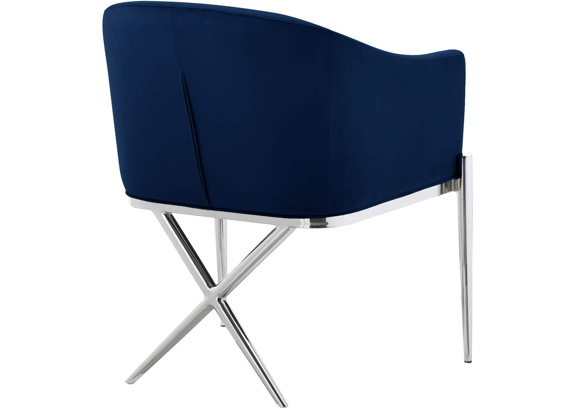 Xavier Navy Velvet Dining Chair,Meridian Furniture