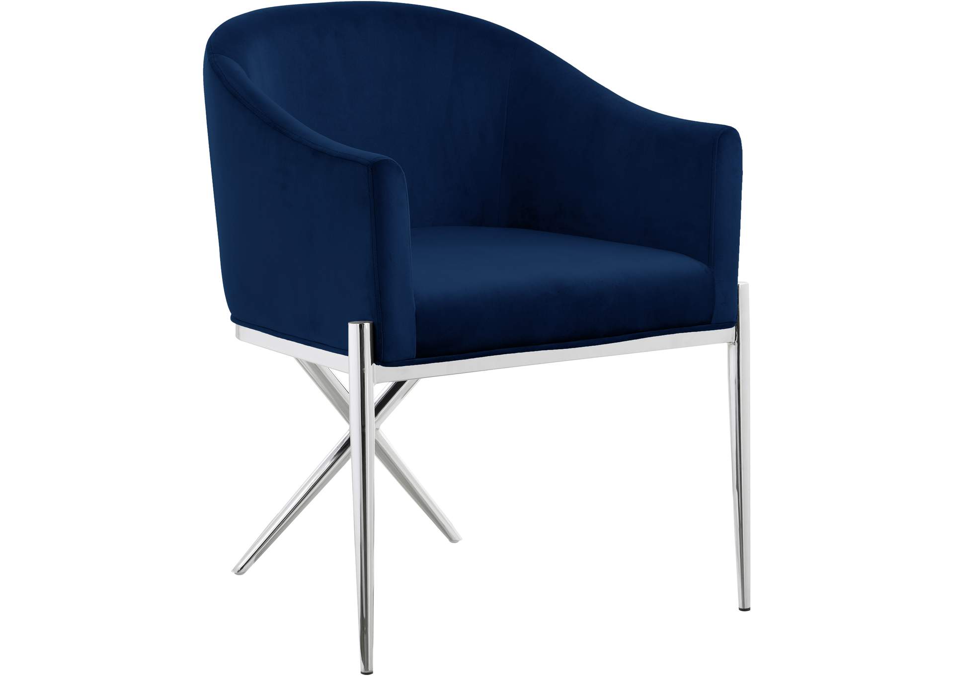 Xavier Navy Velvet Dining Chair,Meridian Furniture