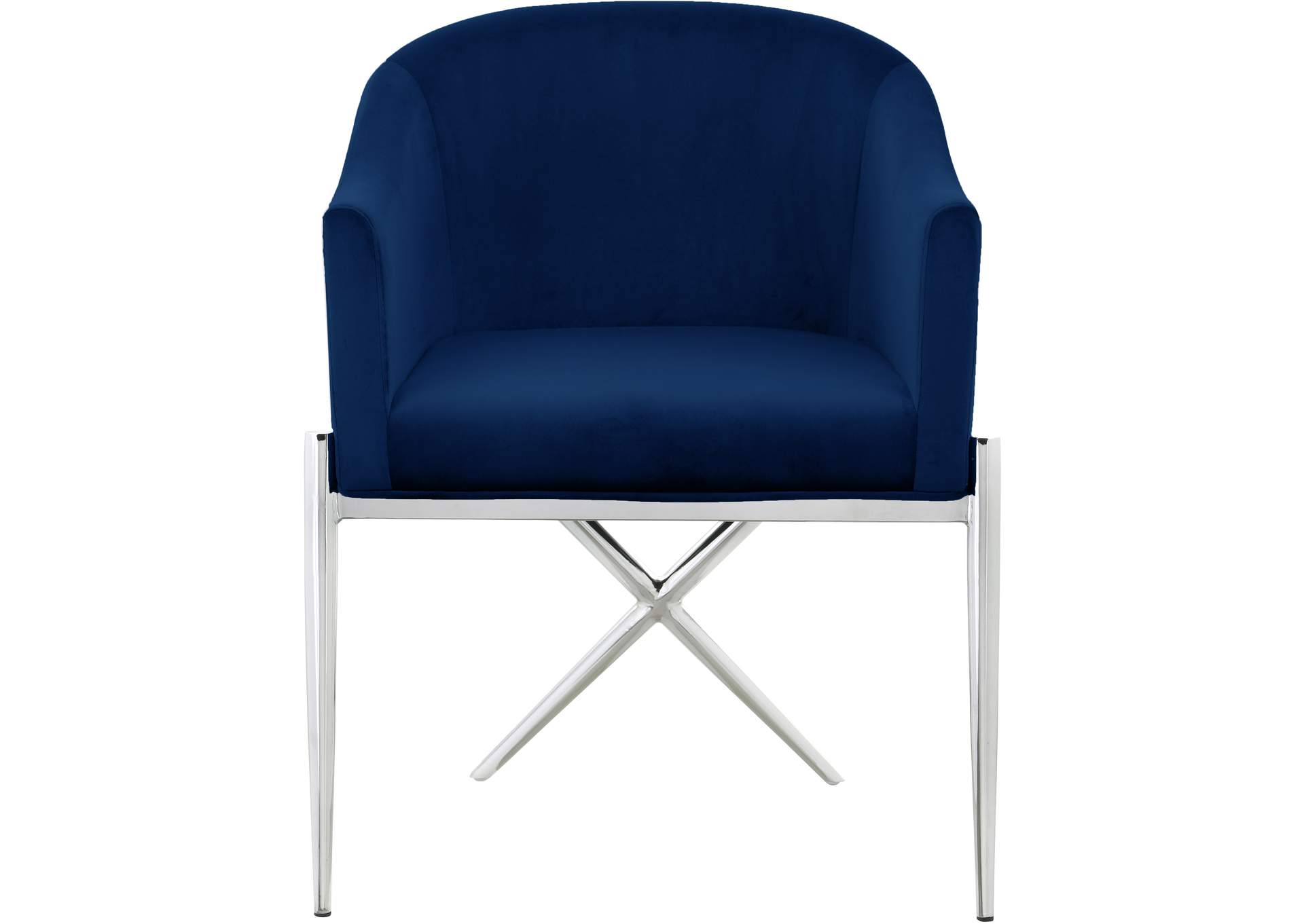 Xavier Navy Velvet Dining Chair,Meridian Furniture