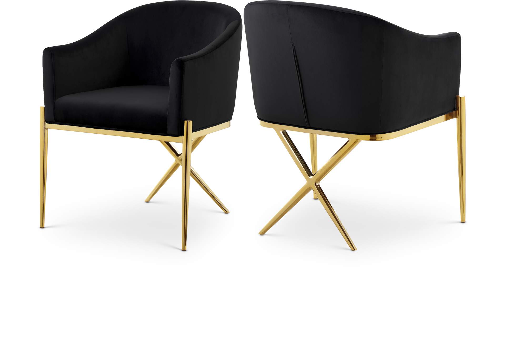 Xavier Black Velvet Dining Chair,Meridian Furniture