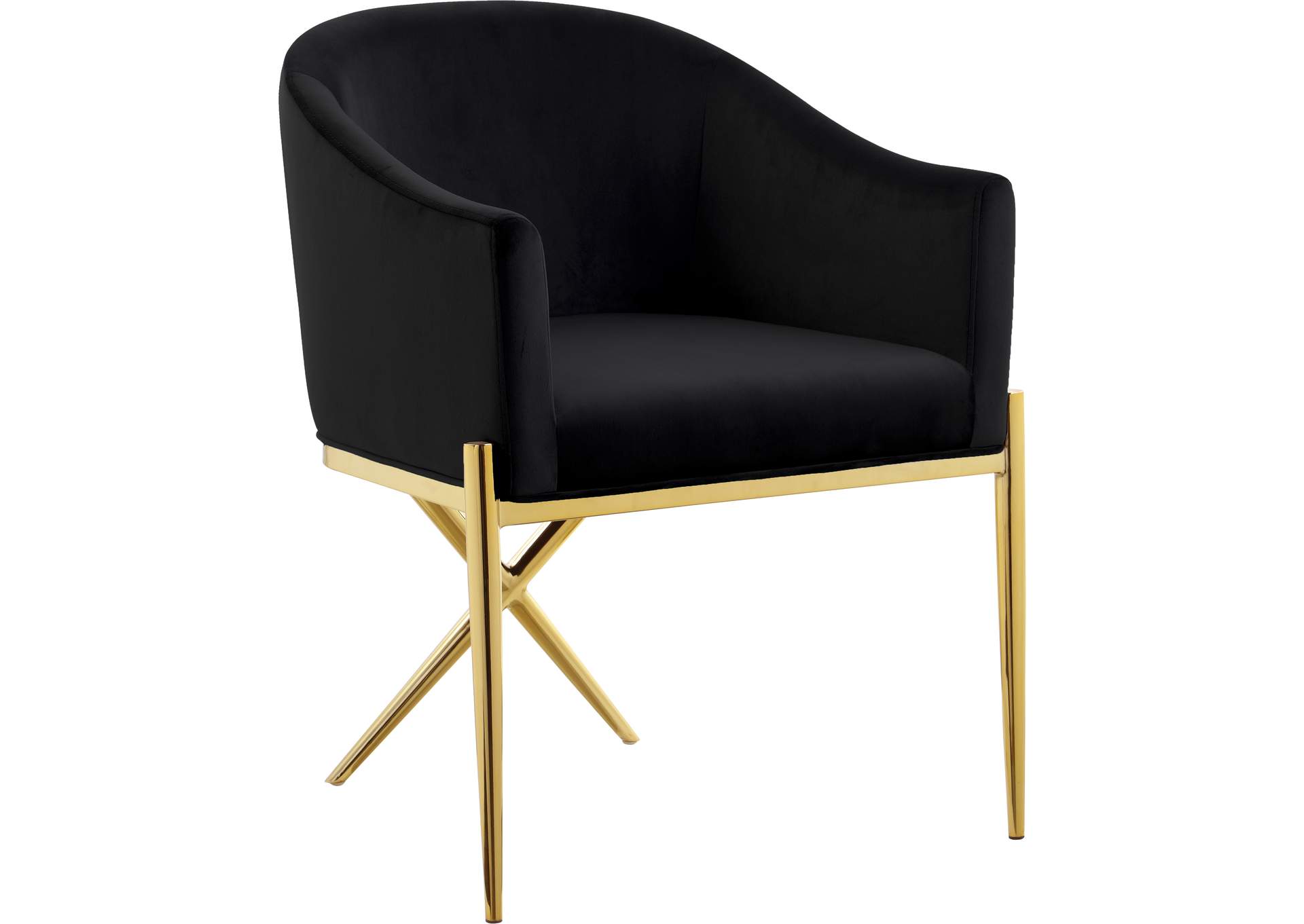 Xavier Black Velvet Dining Chair,Meridian Furniture