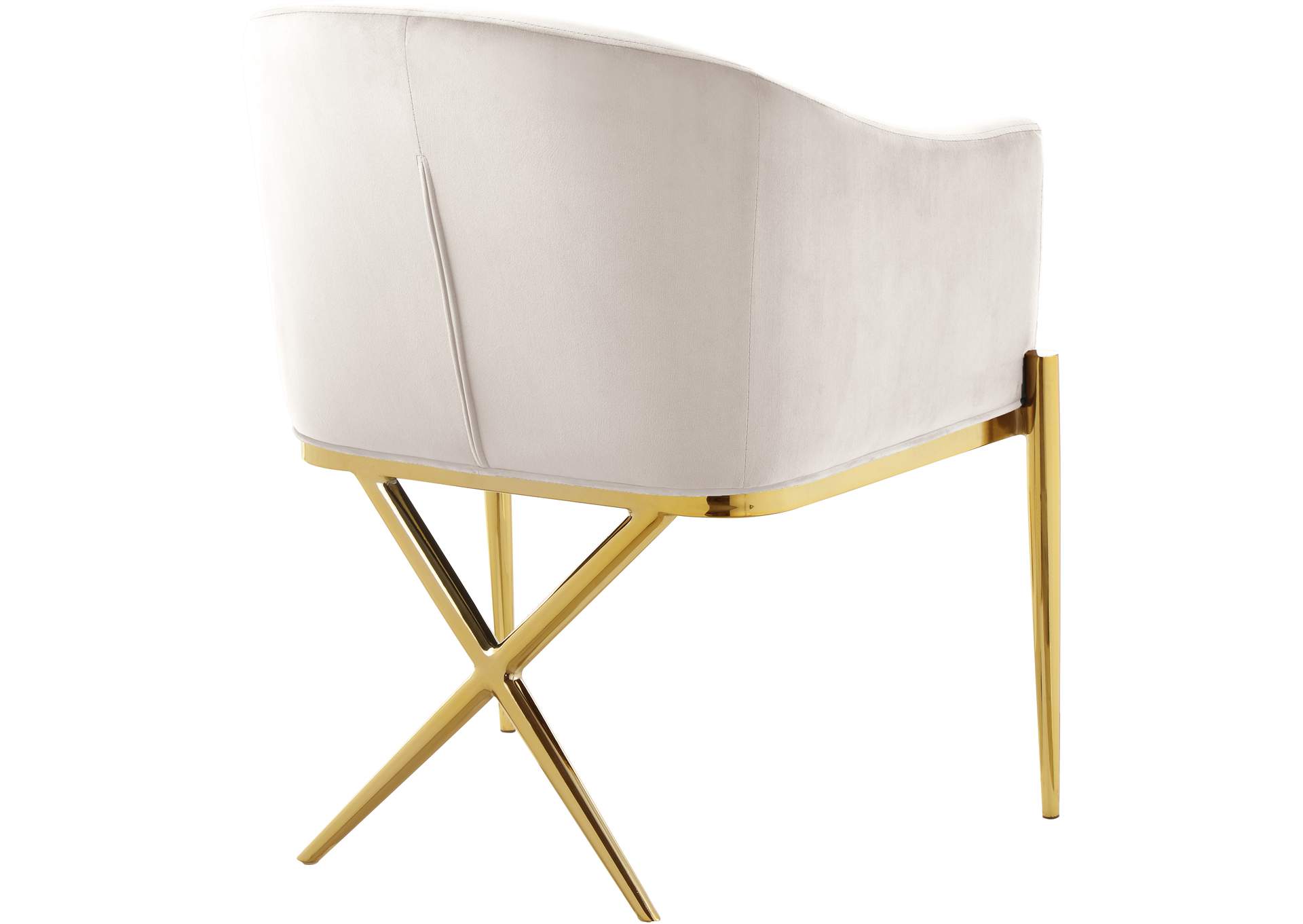 Xavier Cream Velvet Dining Chair,Meridian Furniture