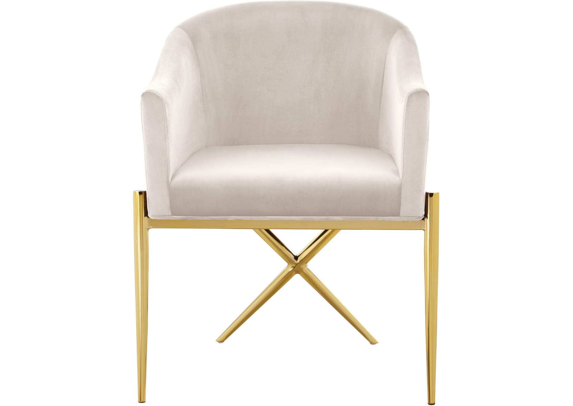 Xavier Cream Velvet Dining Chair,Meridian Furniture